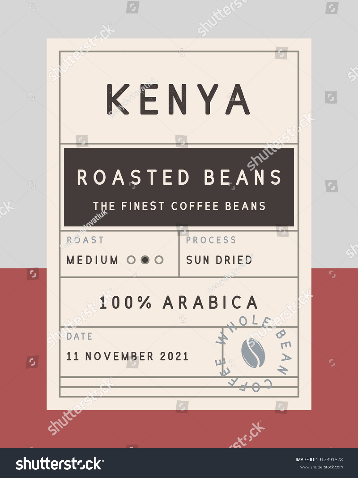 Vintage old label template. Coffee vintage packaging design. label, tag, sticker design for packaging. Roasted beans label. Vector illustration #1912391878