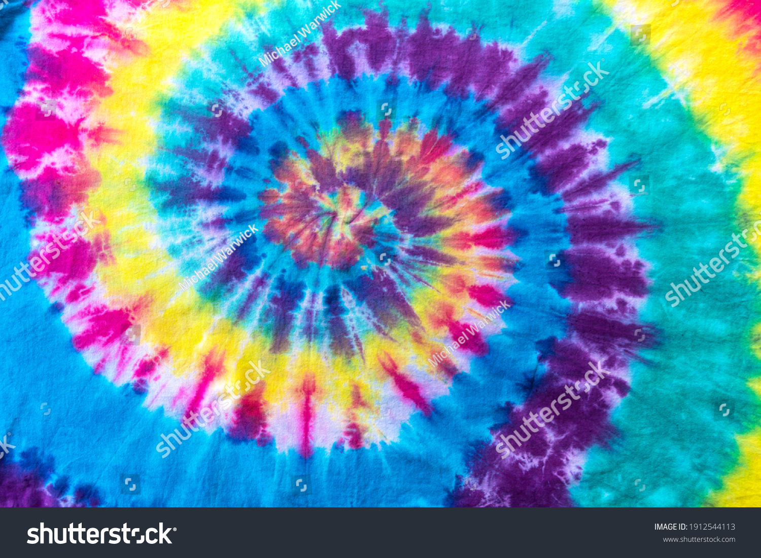Fashionable Pastel Blue, Yellow Red, Green, Purple Retro Abstract Psychedelic Tie Dye Swirl Design. #1912544113