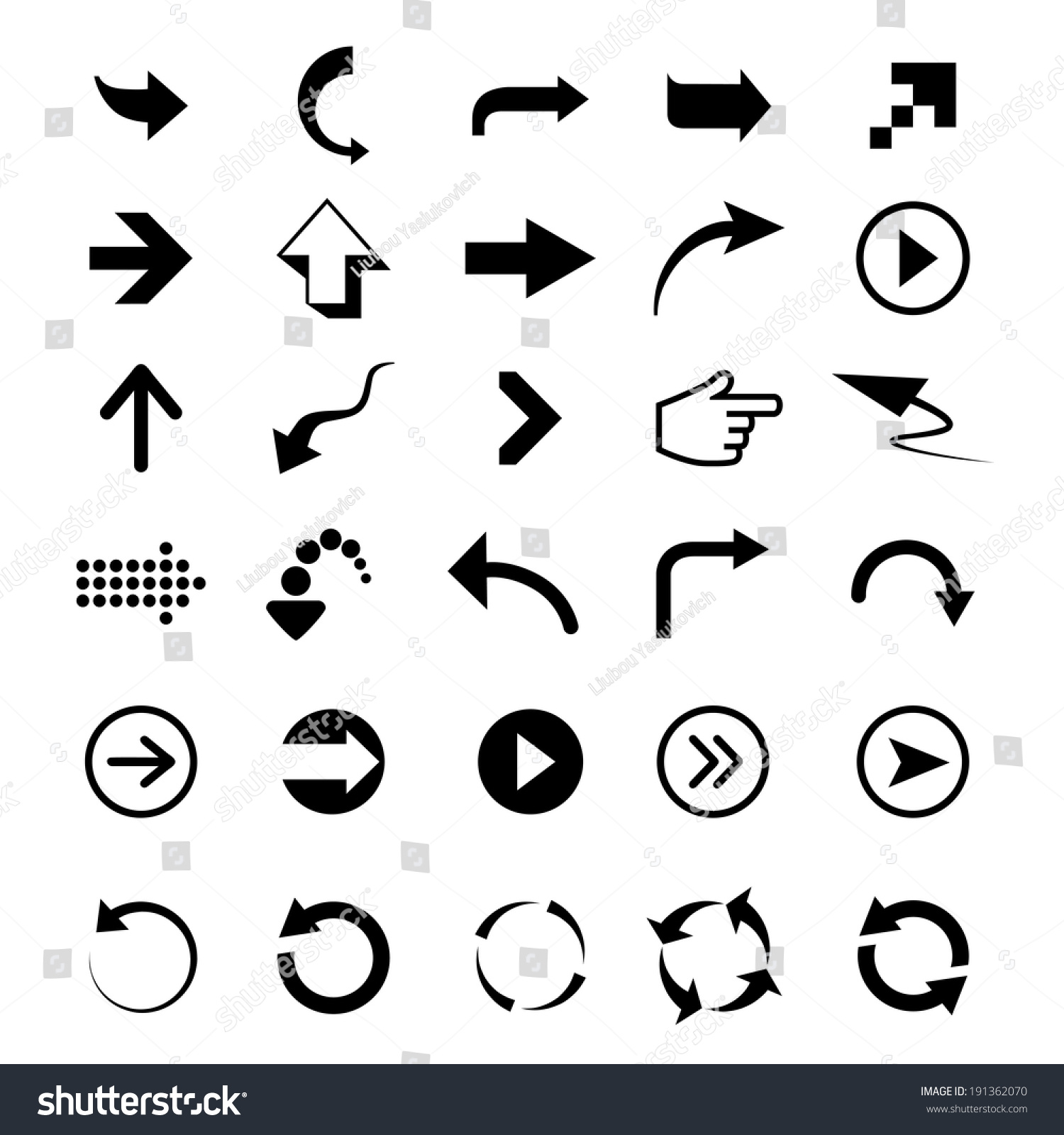 Vector design elements. Arrows signs on a white background #191362070