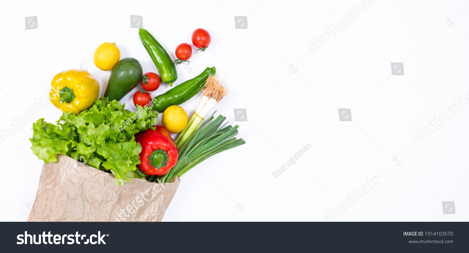 vegetables in grocery paper bag #1914103570