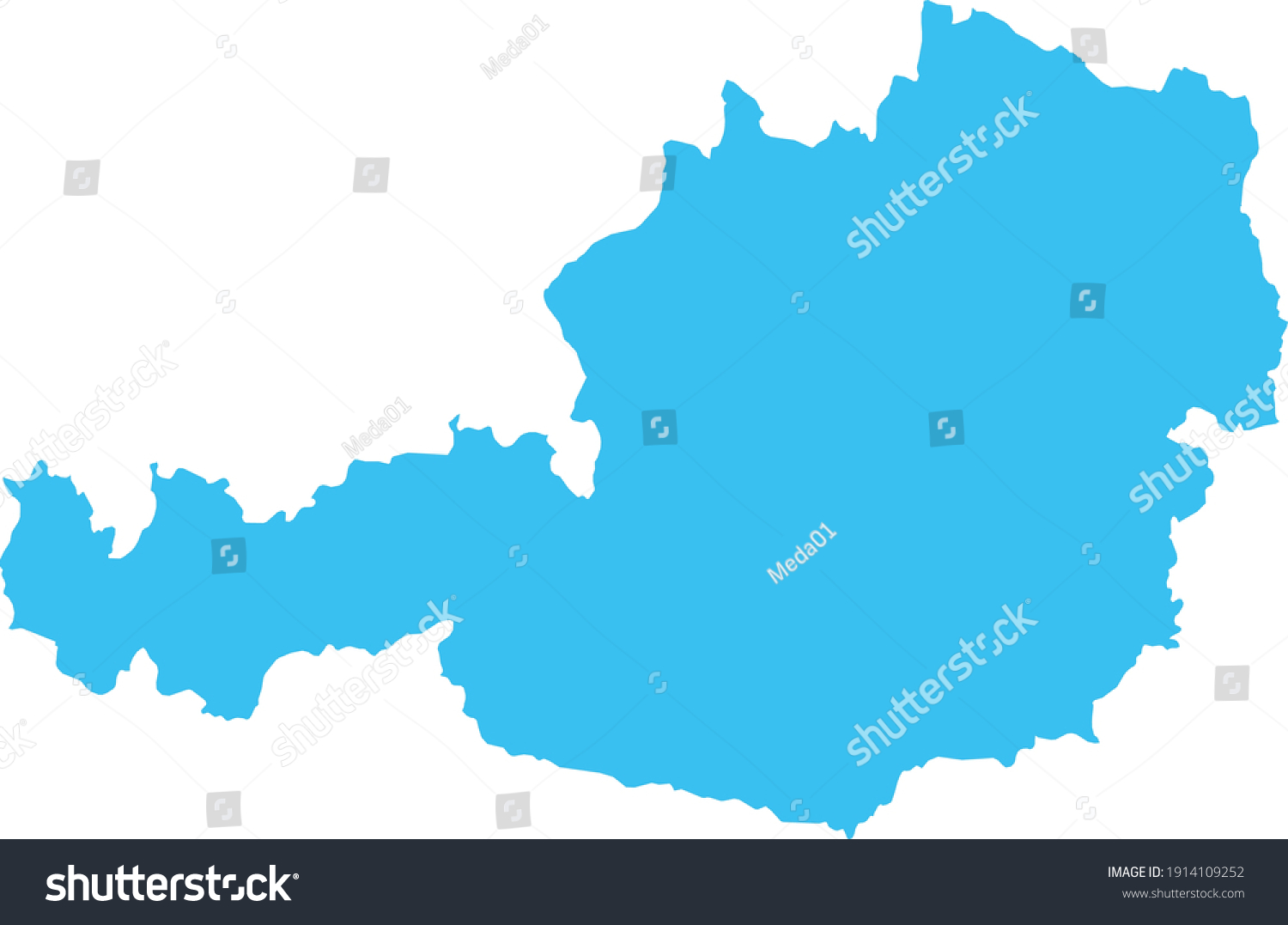 vector illustration of Light blue map of Austria - Royalty Free Stock ...