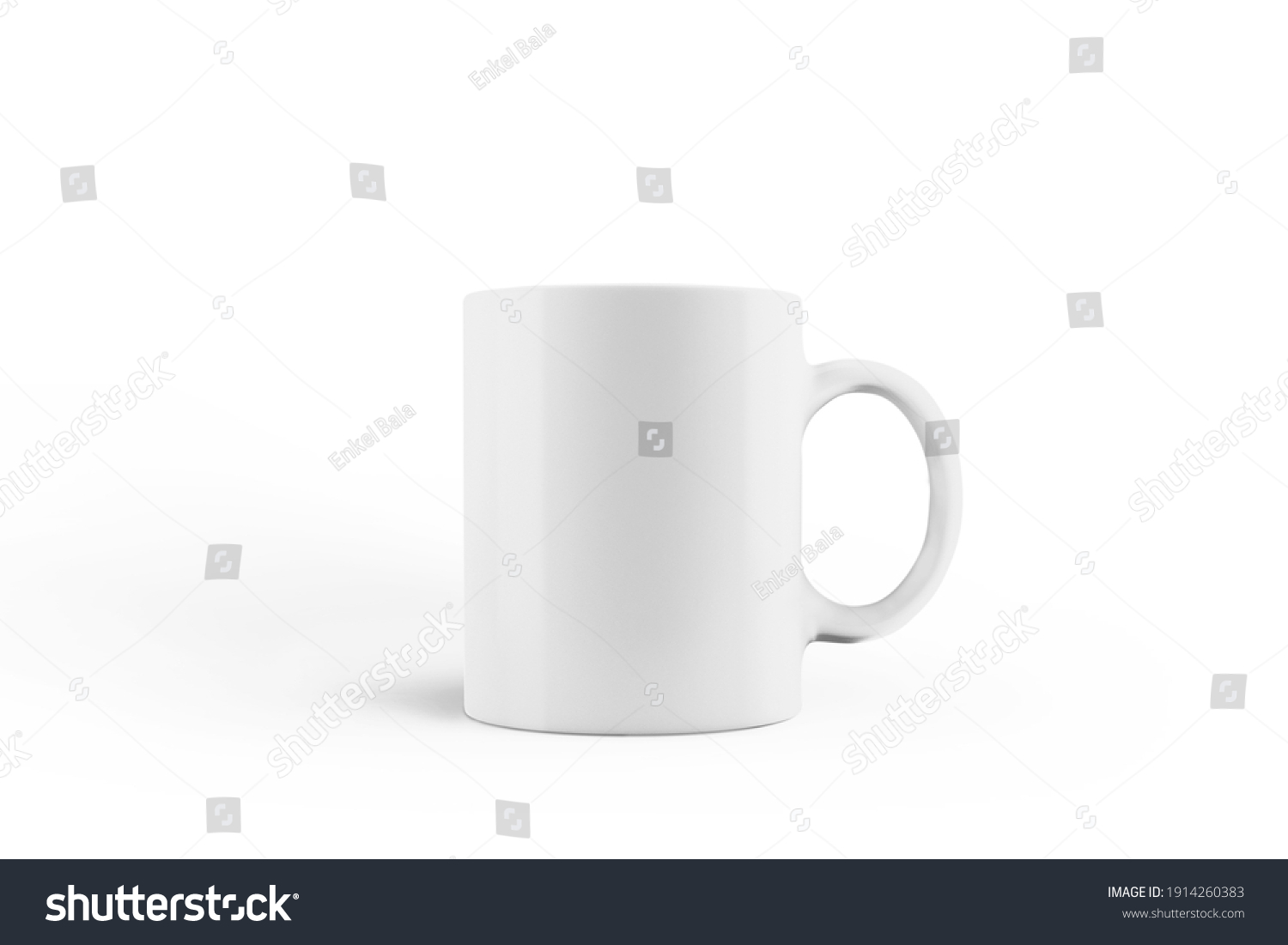Mug Mockup with white background.Clipping path. Close up of white mug mockup isolated on white background view. Blank Mug. Blank product. Coffee cup mockup. Mug ceramic blank #1914260383
