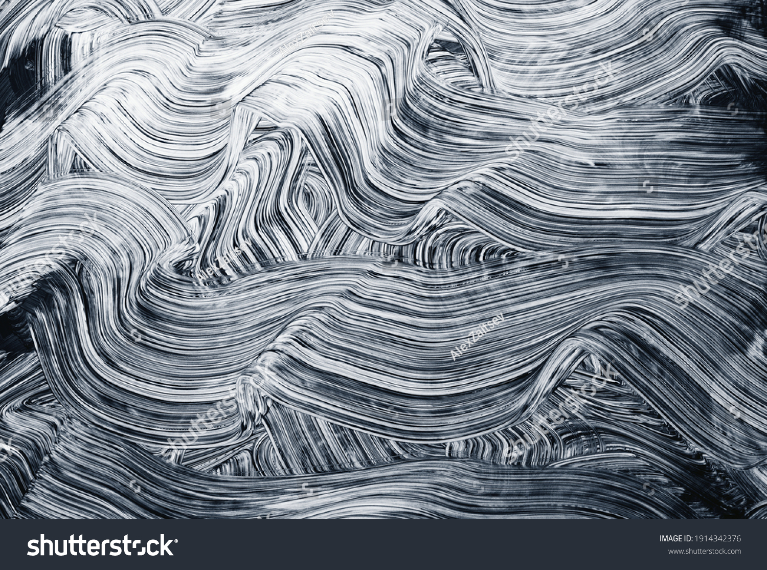 Brush strokes grunge abstract curves background, texture #1914342376