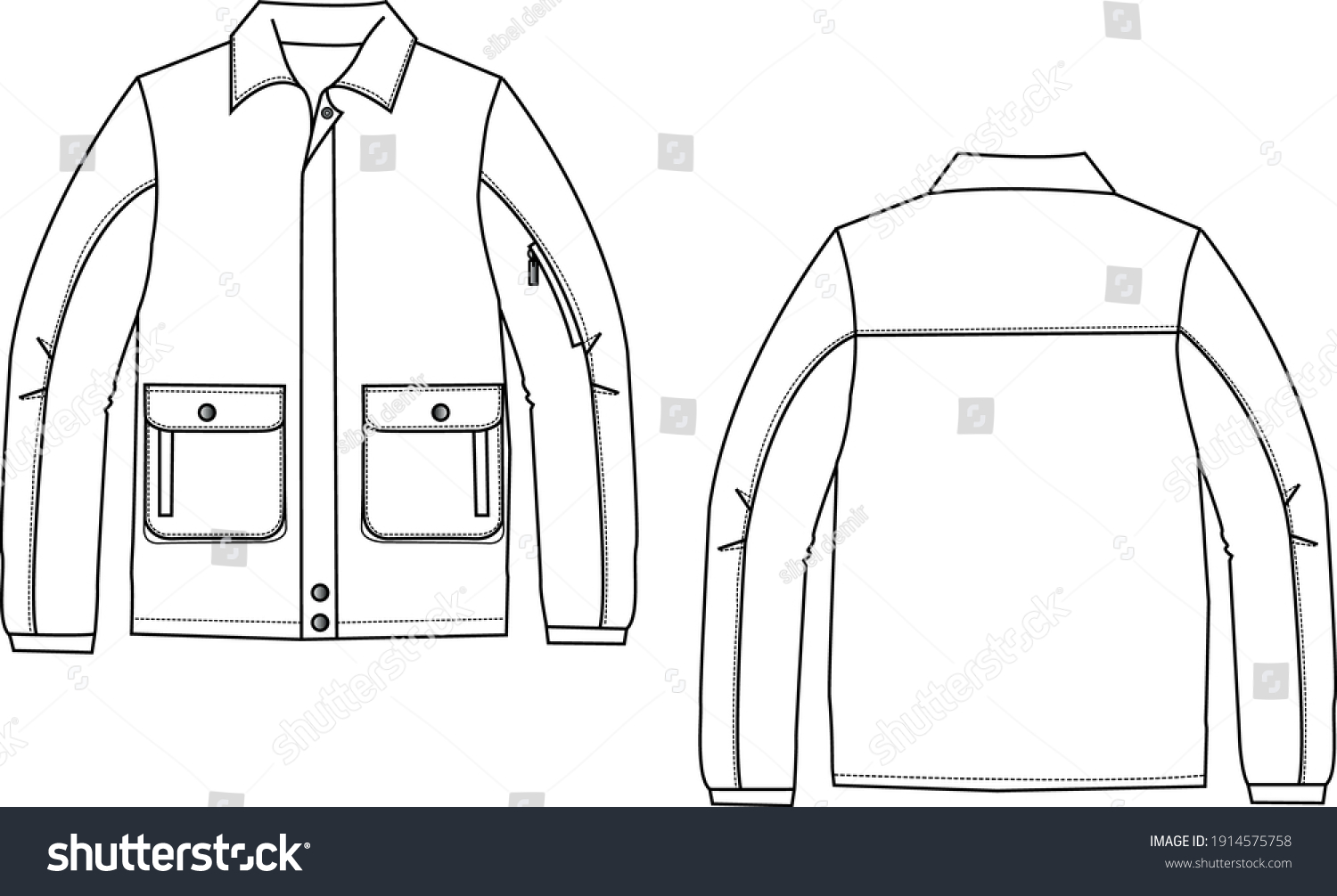 menswear overshirt vector drawing.EPS 10 - Royalty Free Stock Vector ...