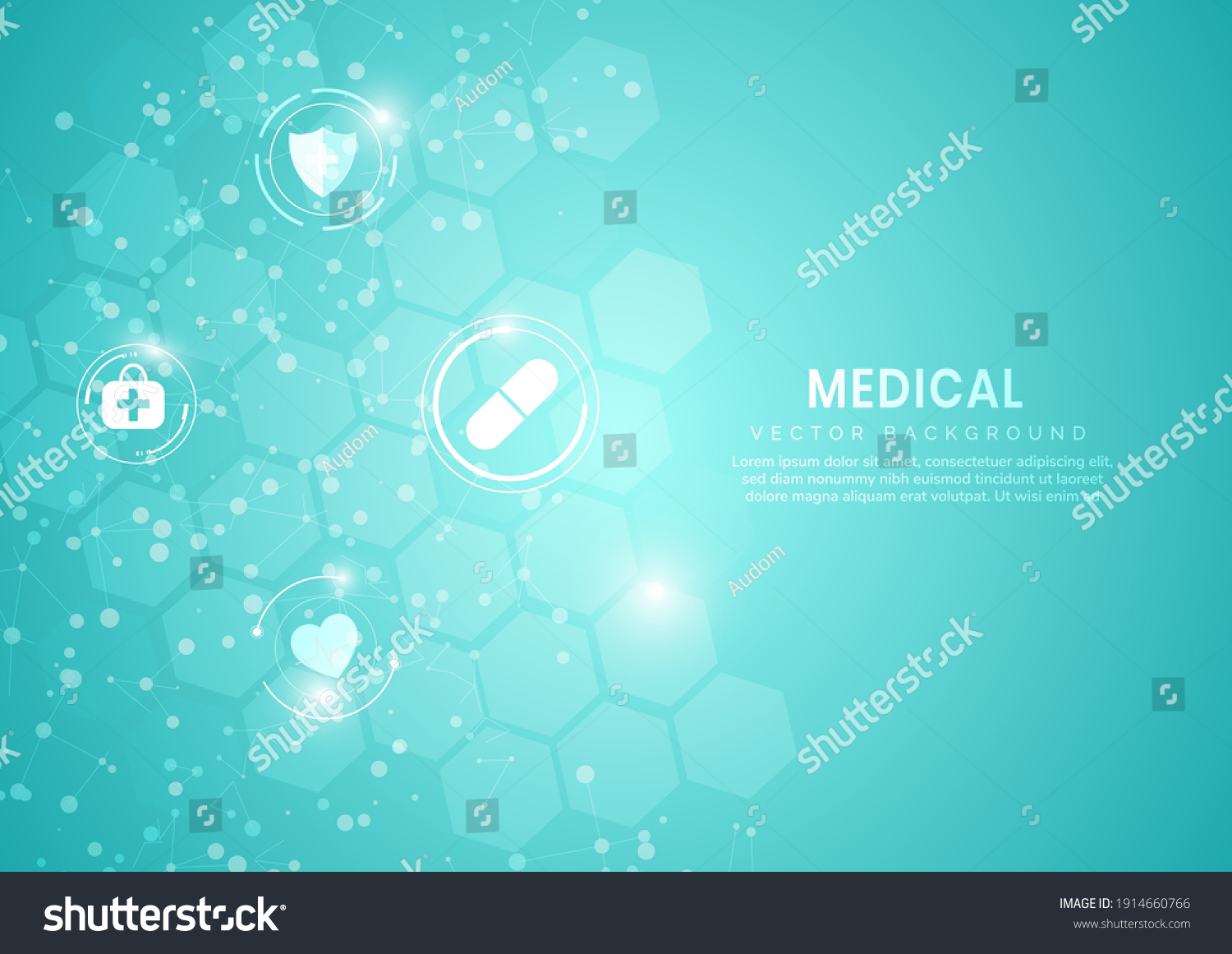 Abstract Blue Hexagon Pattern Background.Medical - Royalty Free Stock ...