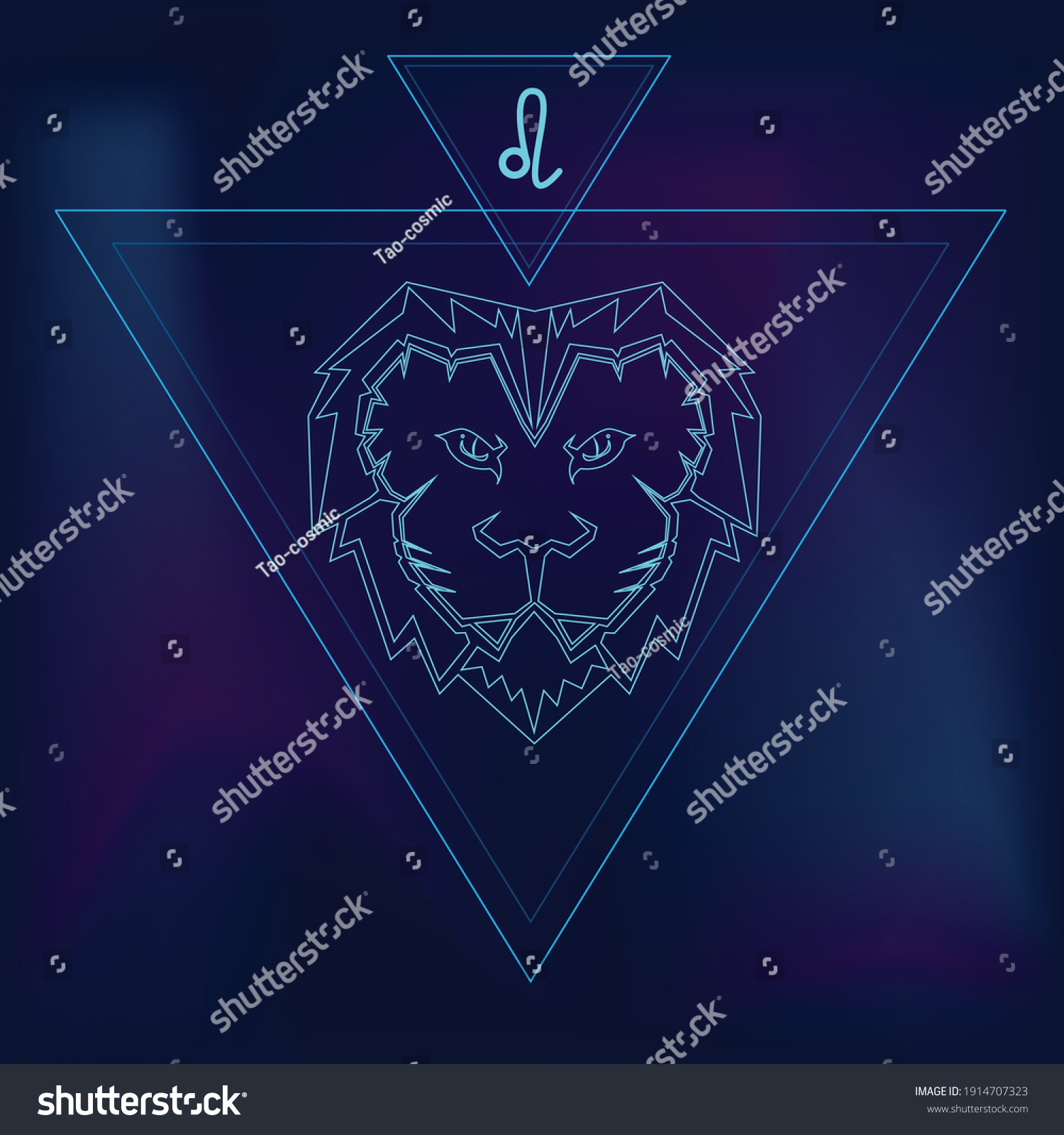 Sign of the zodiac Leo horoscope Royalty Free Stock Vector 1914707323