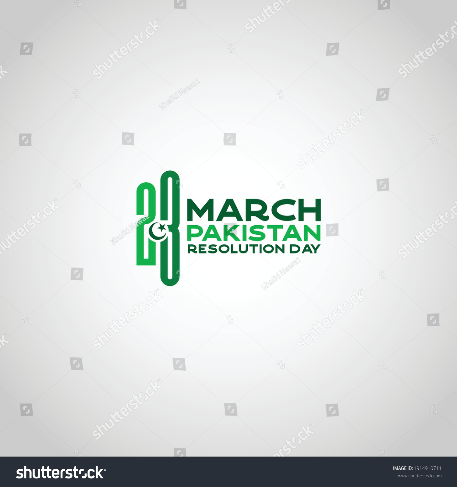 Pakistan Day. 23rd March. Logo. Urdu Arabic Text - Royalty Free Stock ...