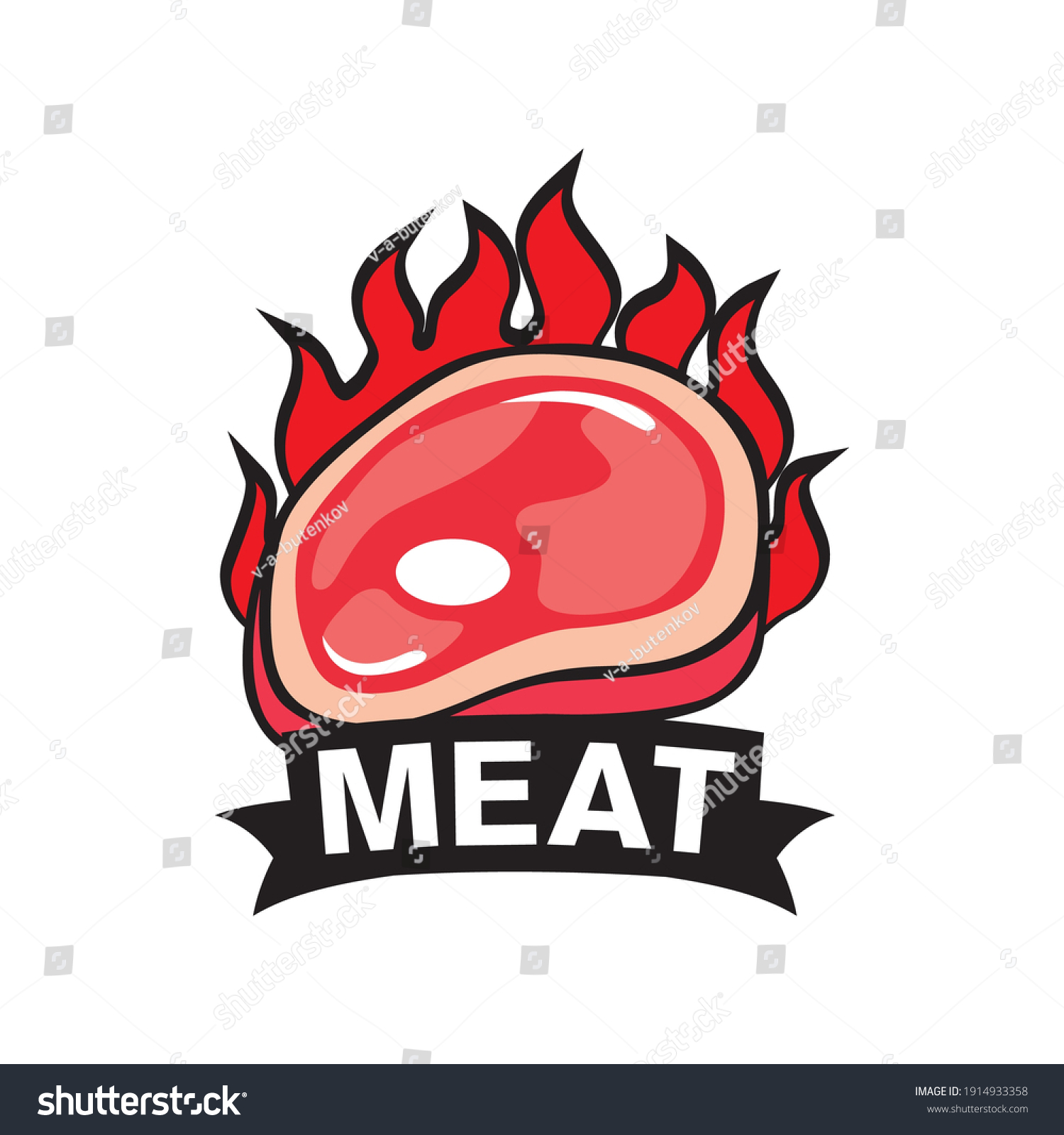 Vector logo of a meat shop and restaurant - Royalty Free Stock Vector ...