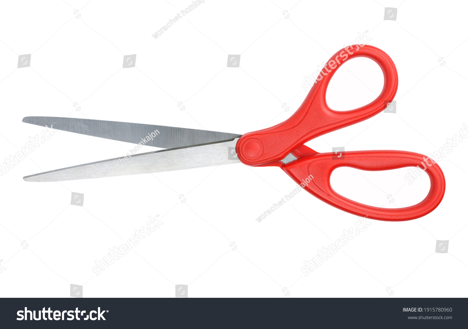 Red scissors isolated on white background #1915780960