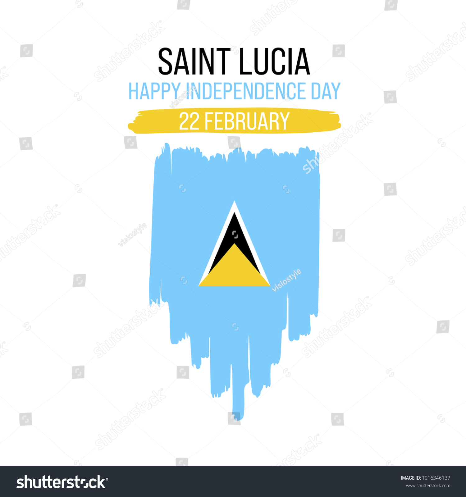 Saint Lucia Happy Independence day greeting card Royalty Free Stock