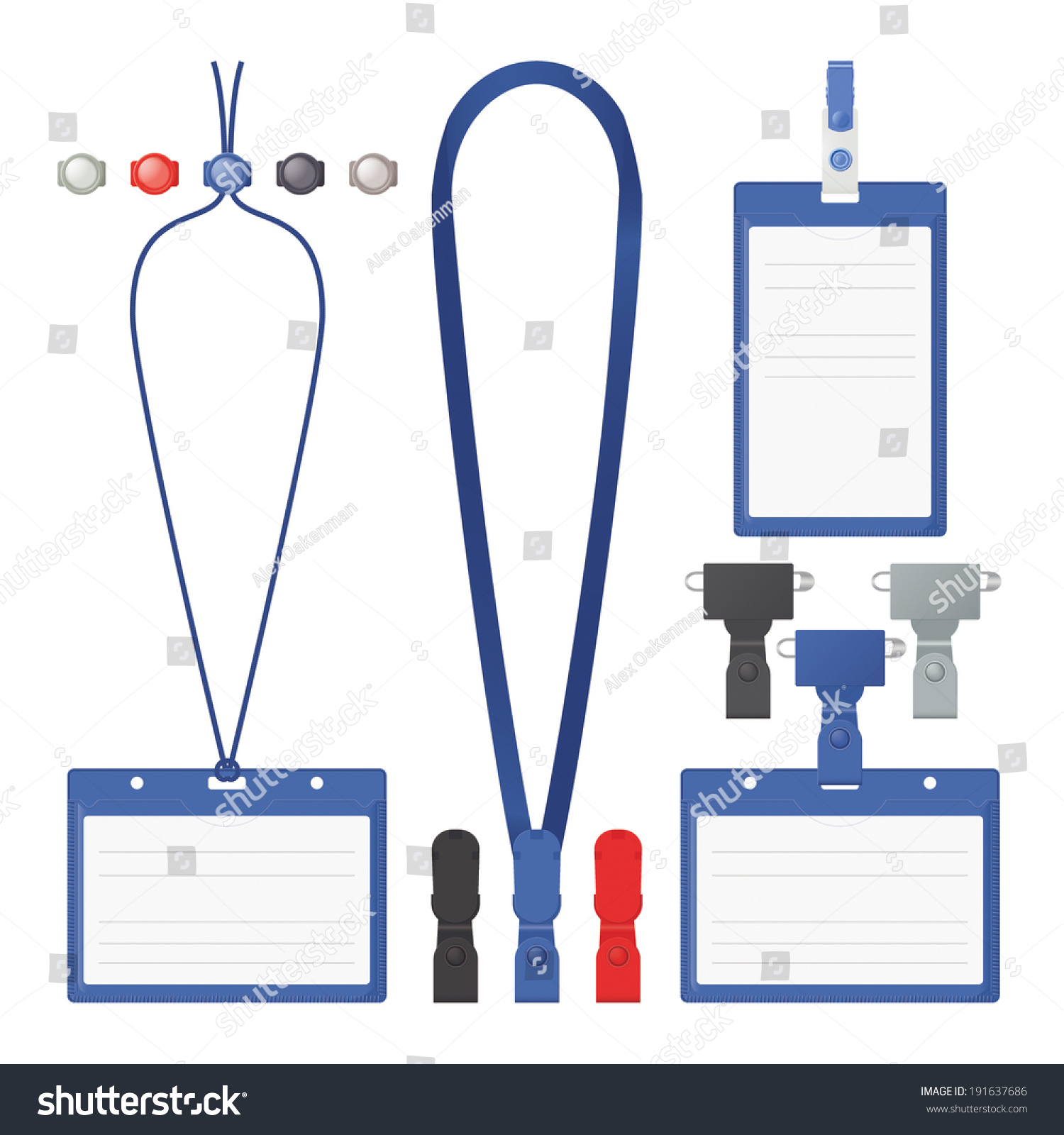 Badge, clip and lanyard templates. - Royalty Free Stock Vector ...