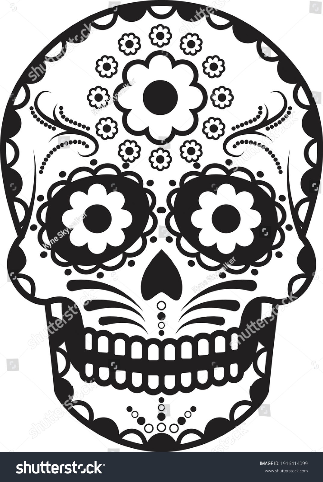 Mexican Circular Skill Calaveras Pattern - Royalty Free Stock Vector ...