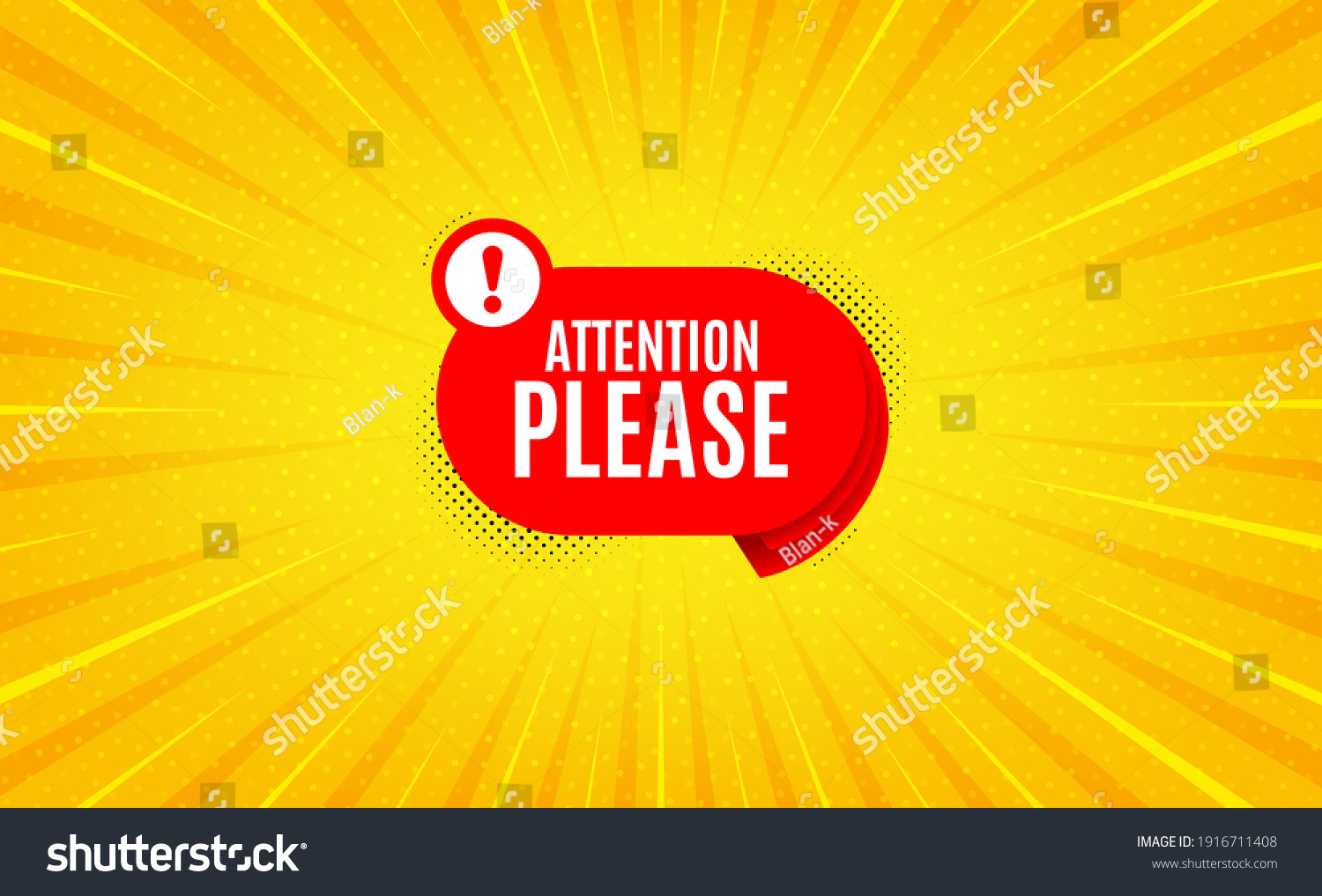 Attention please banner. Yellow background with - Royalty Free Stock ...