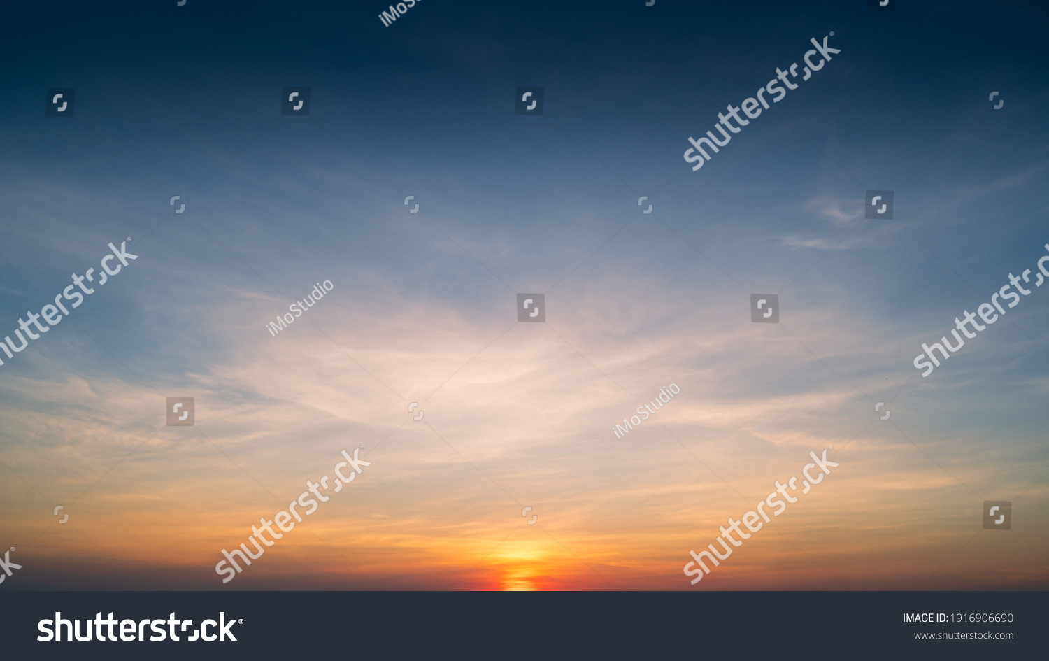 Landscape Sunset sky over the sea background,Nature concept  #1916906690