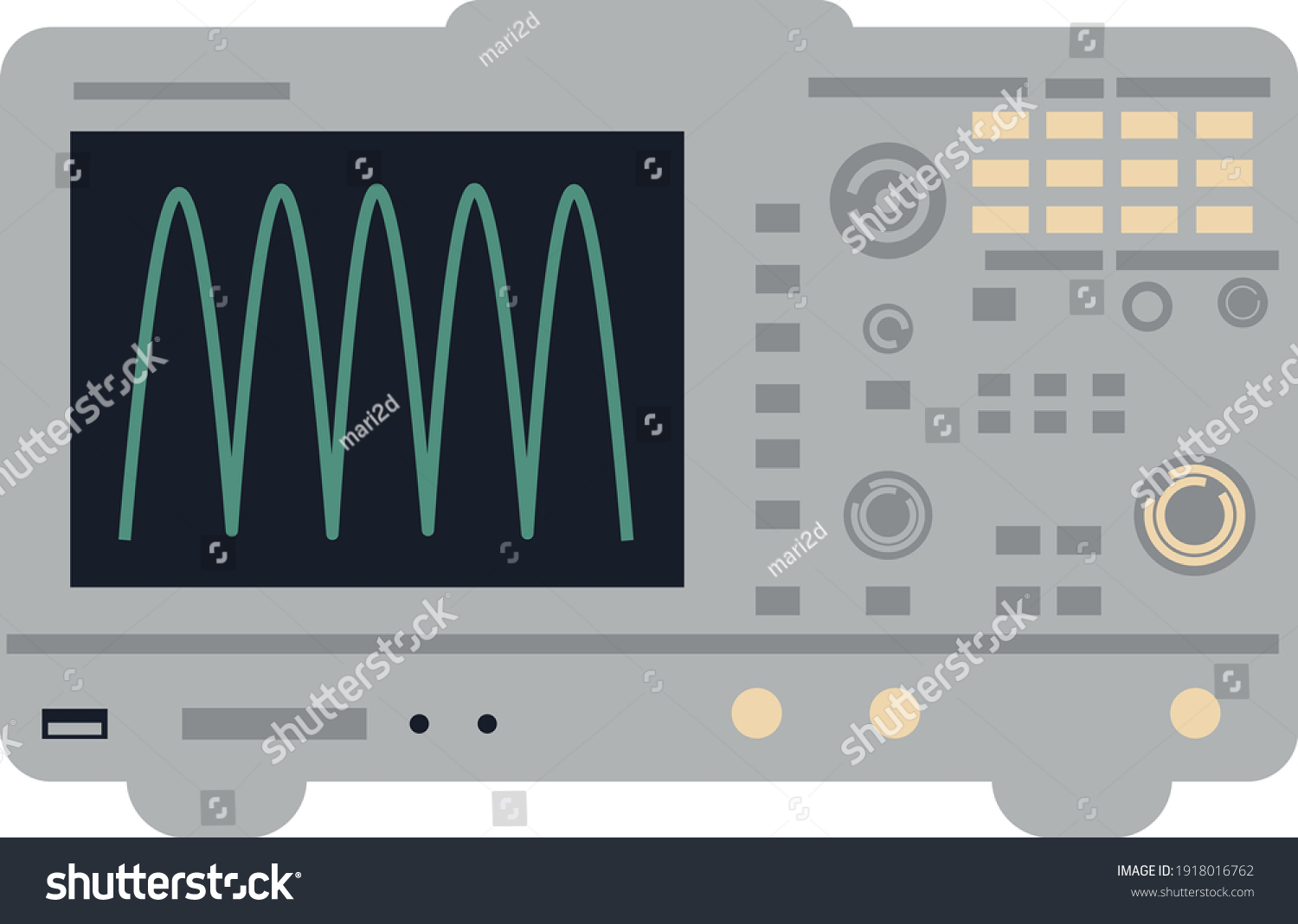 oscilloscope old and new. flat vector 2d - Royalty Free Stock Vector ...