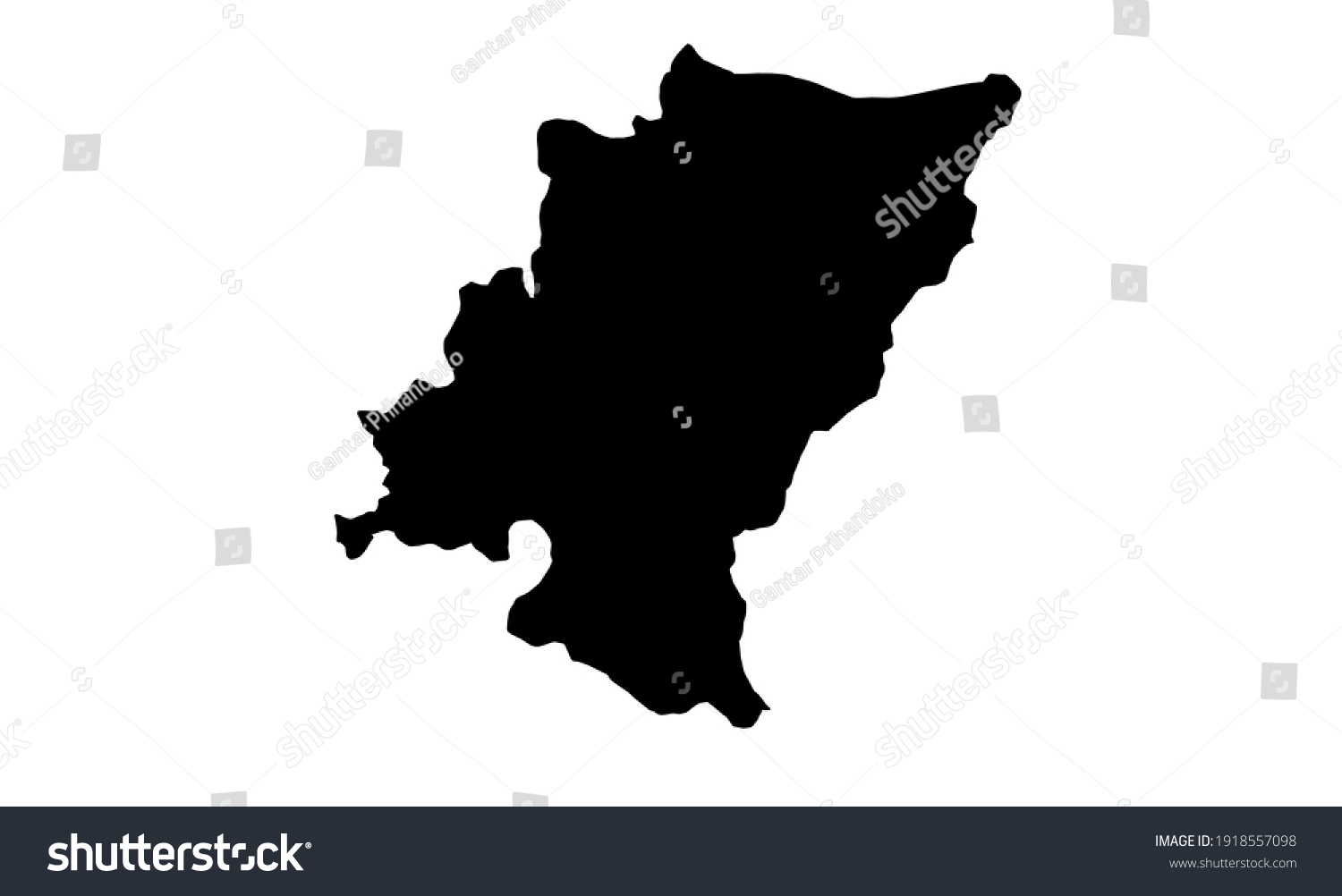 black silhouette of a map of the city of Tegal - Royalty Free Stock ...