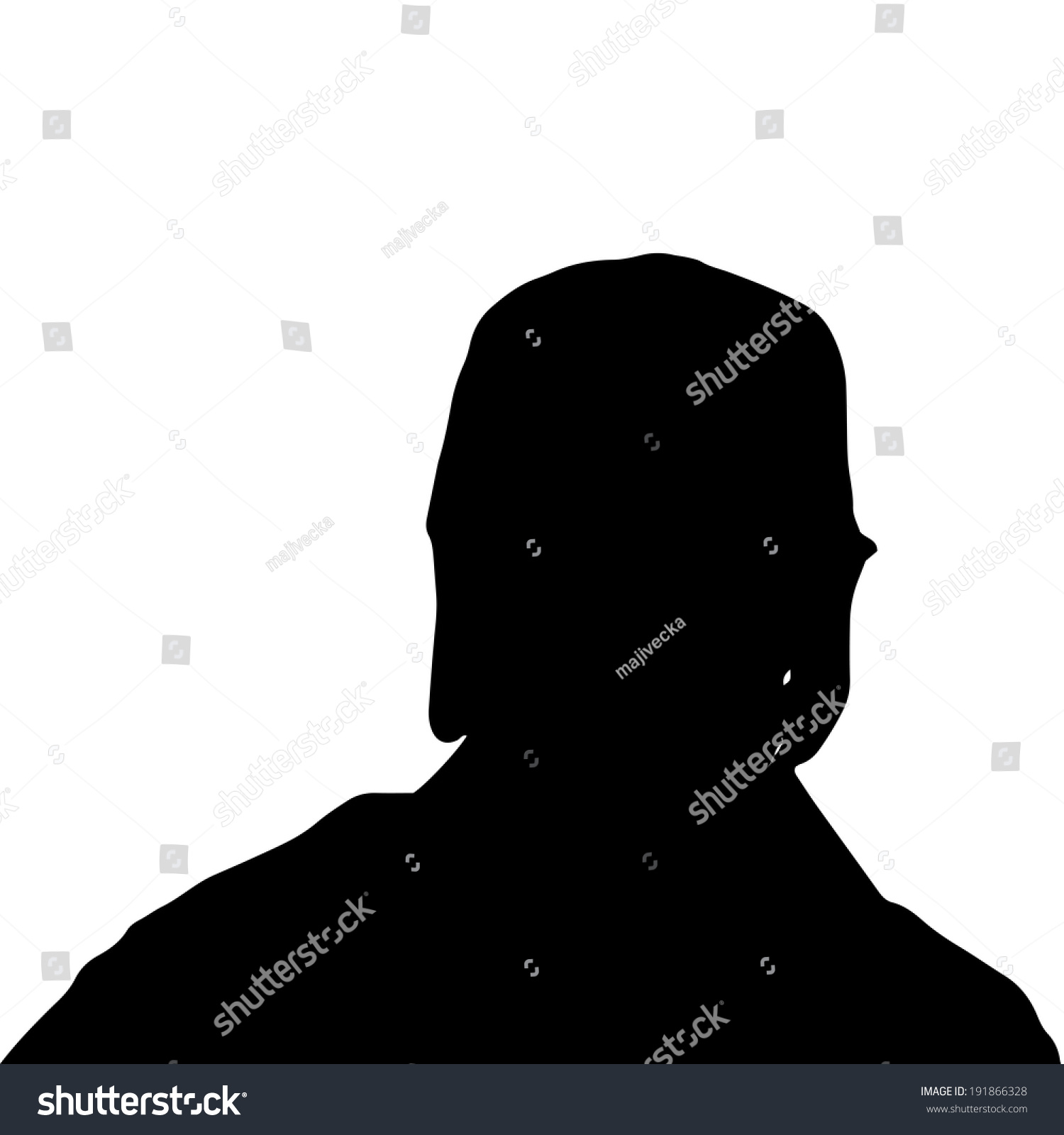 Vector silhouette of a man's head on a white - Royalty Free Stock