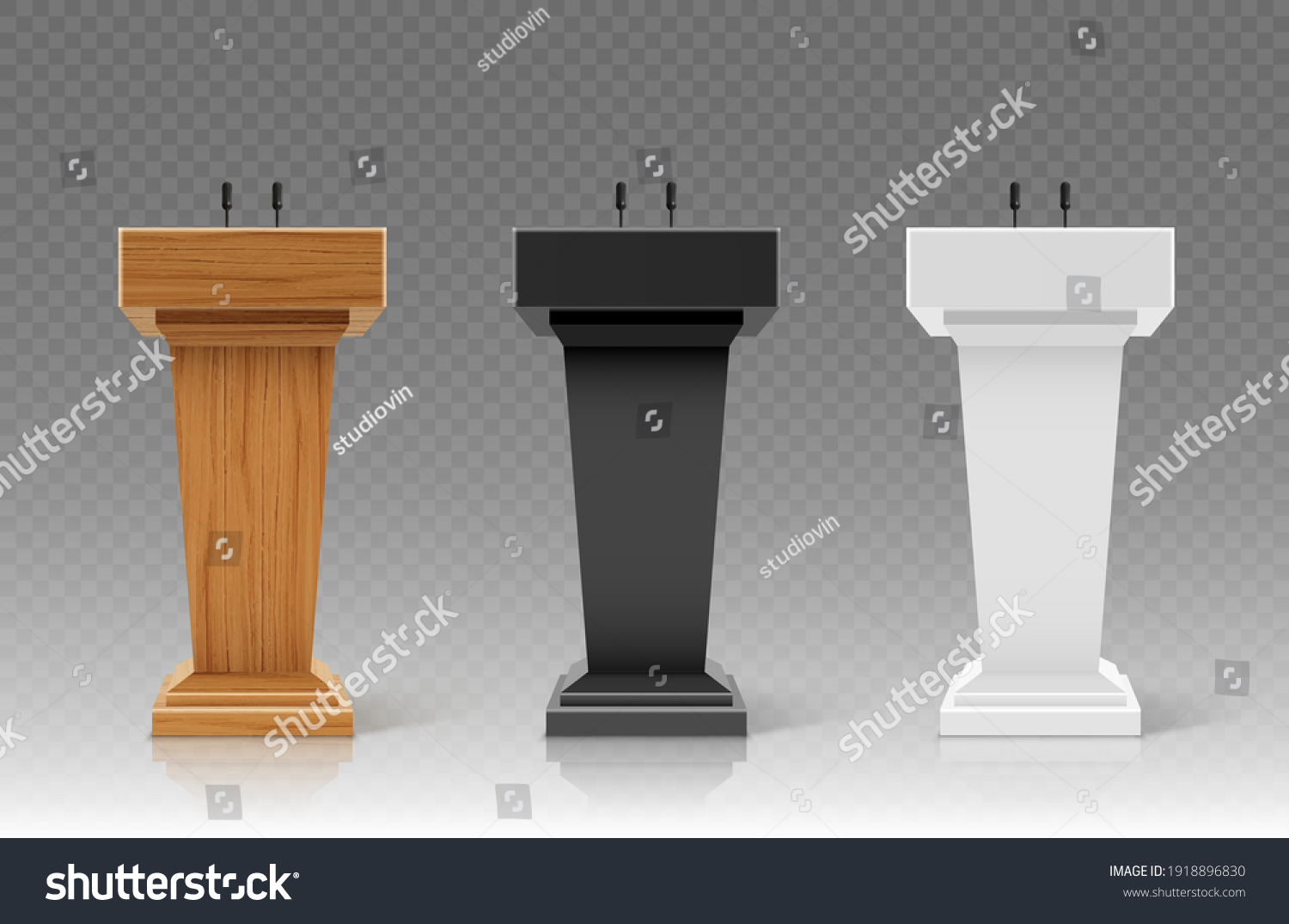 Realistic different types of debate tribune. - Royalty Free Stock ...