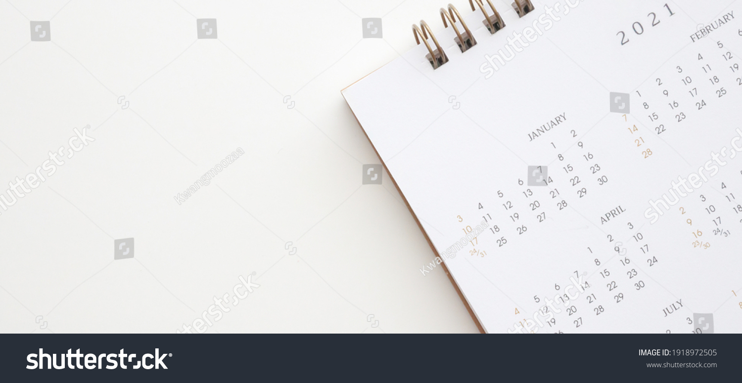 2021 calendar page on white background business planning appointment meeting concept #1918972505