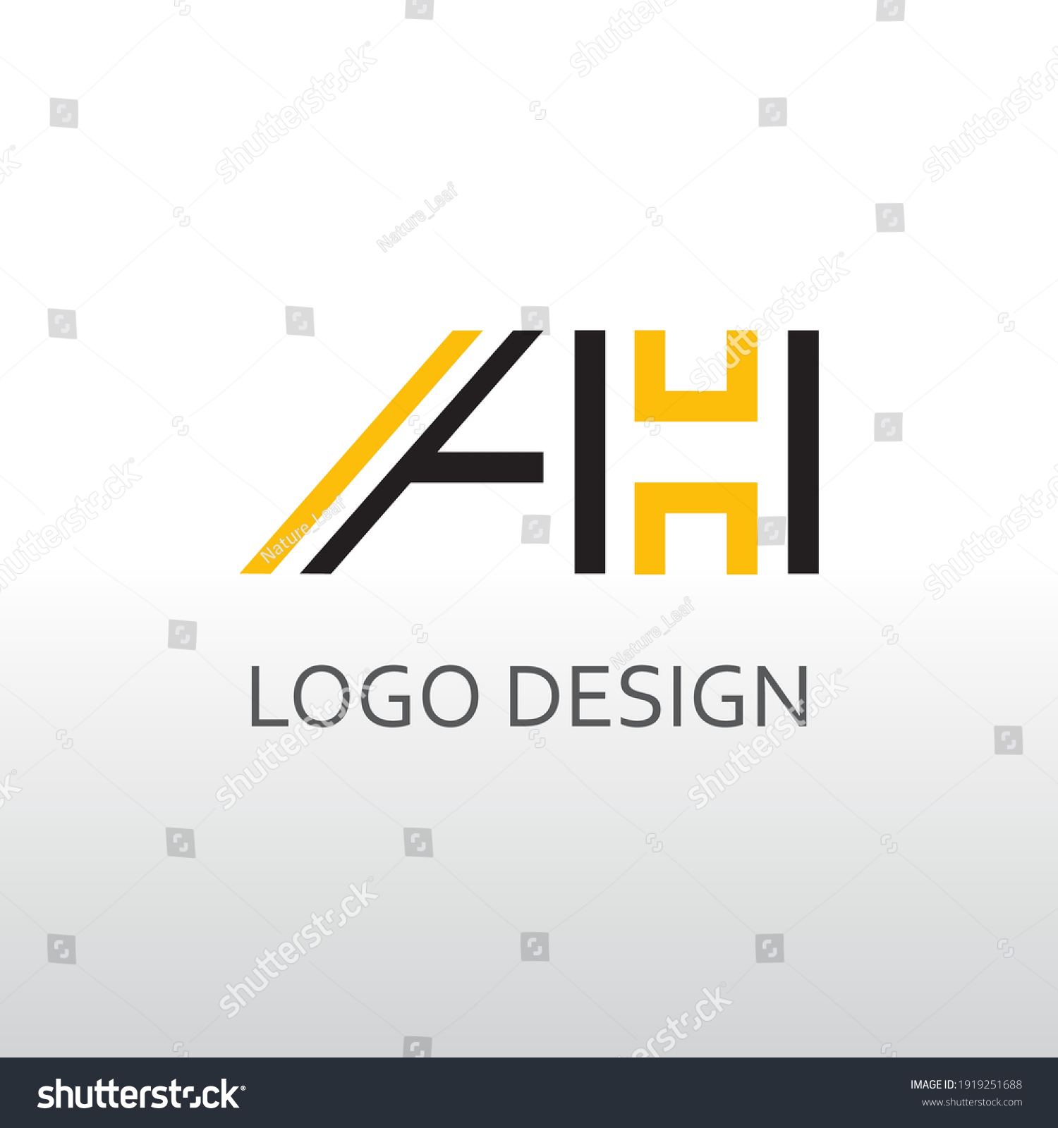 ah letter for simple logo design - Royalty Free Stock Vector 1919251688 ...