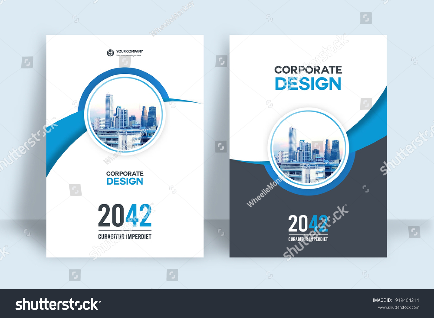 Corporate Book Cover Design Template in A4. Can be adapt to Brochure, Annual Report, Magazine,Poster, Business Presentation, Portfolio, Flyer, Banner, Website. #1919404214