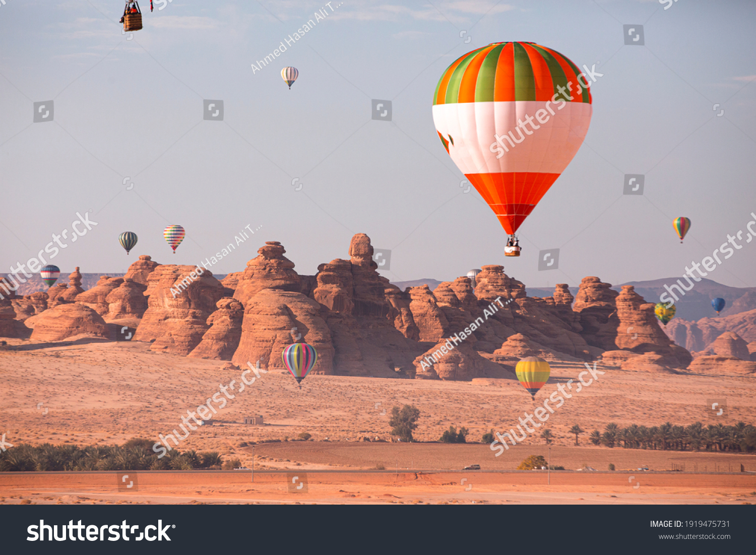 Hot Air Balloon Festival over Mada'in Saleh (Hegra) ancient site, Al Ula, Saudi Arabia. was taken in 2020 Mar 18 #1919475731