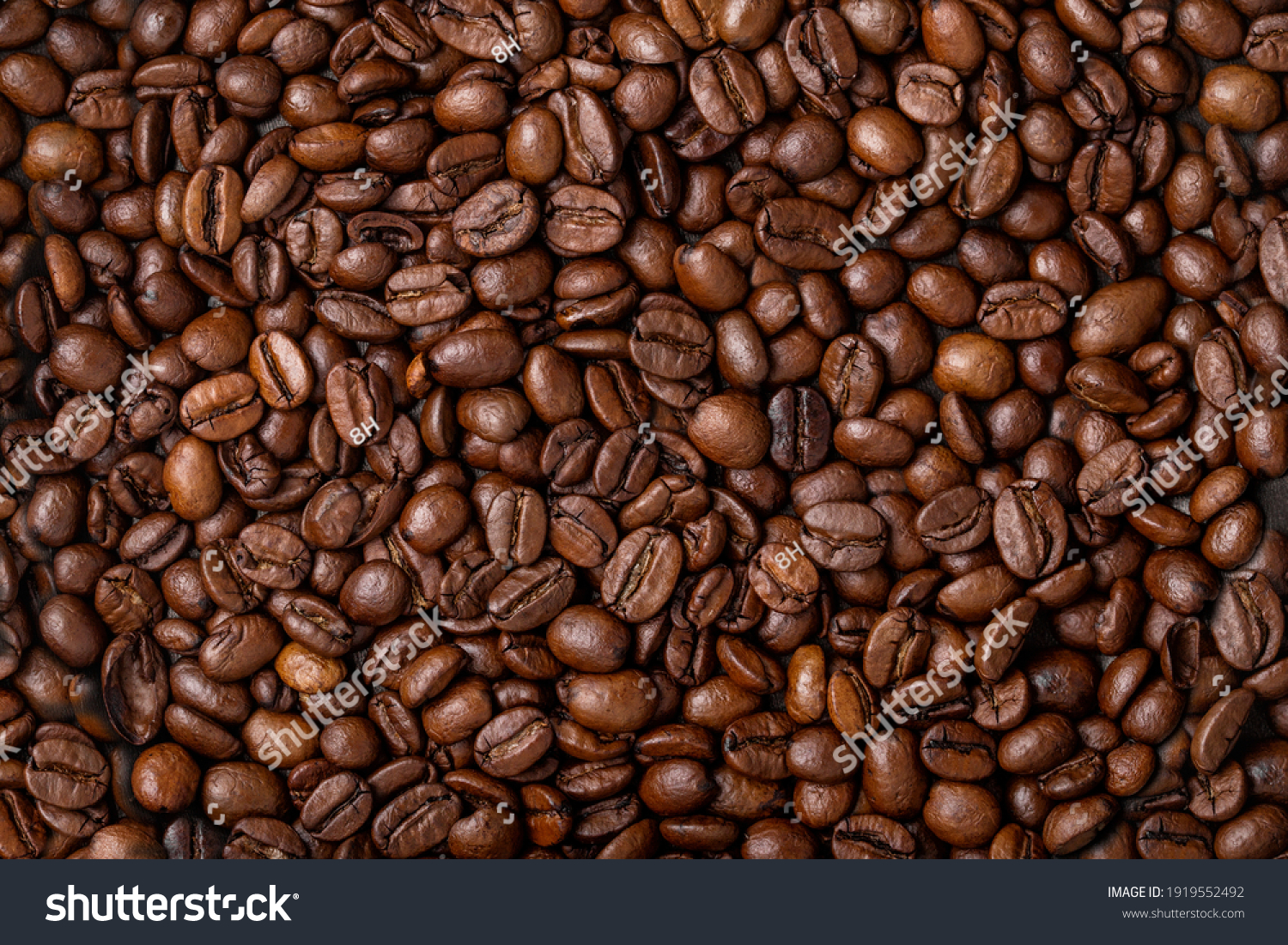 Coffee bean background, roast grain #1919552492