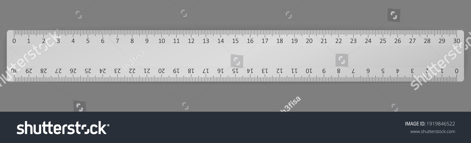 vector long realistic ruler made of metal #1919846522