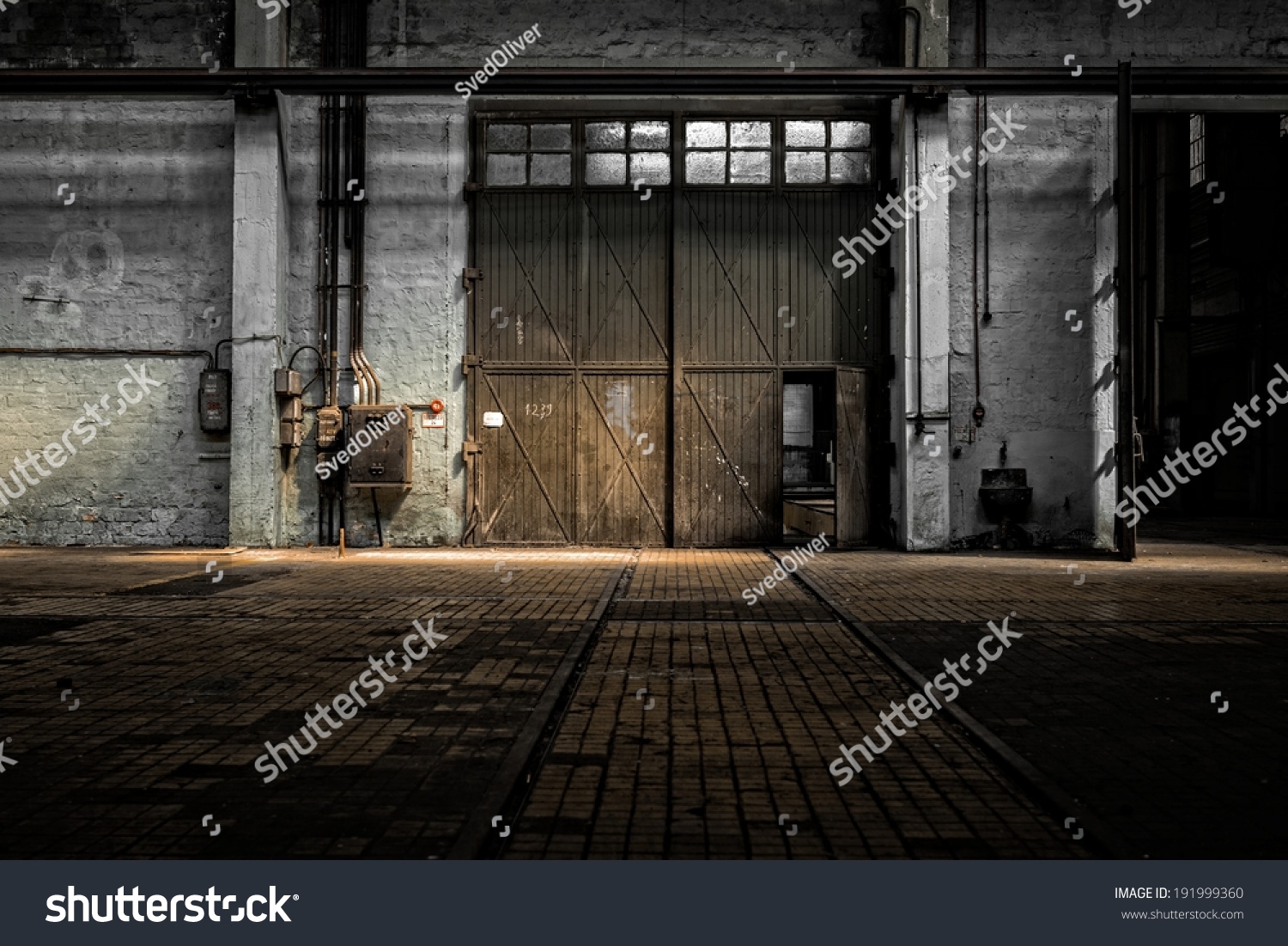 Industrial interior of an old factory building #191999360