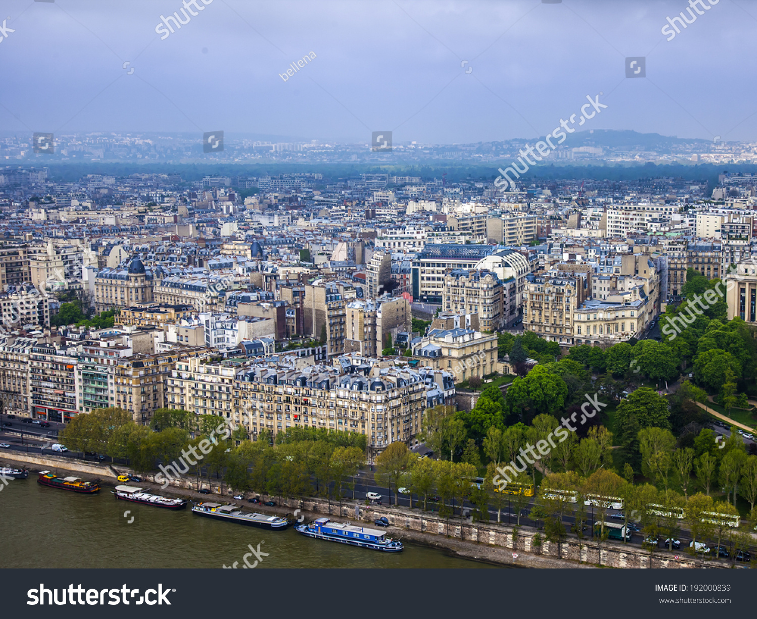 PARIS - MAY 2, 2013 . City view from the Eiffel tower in cloudy weather #192000839