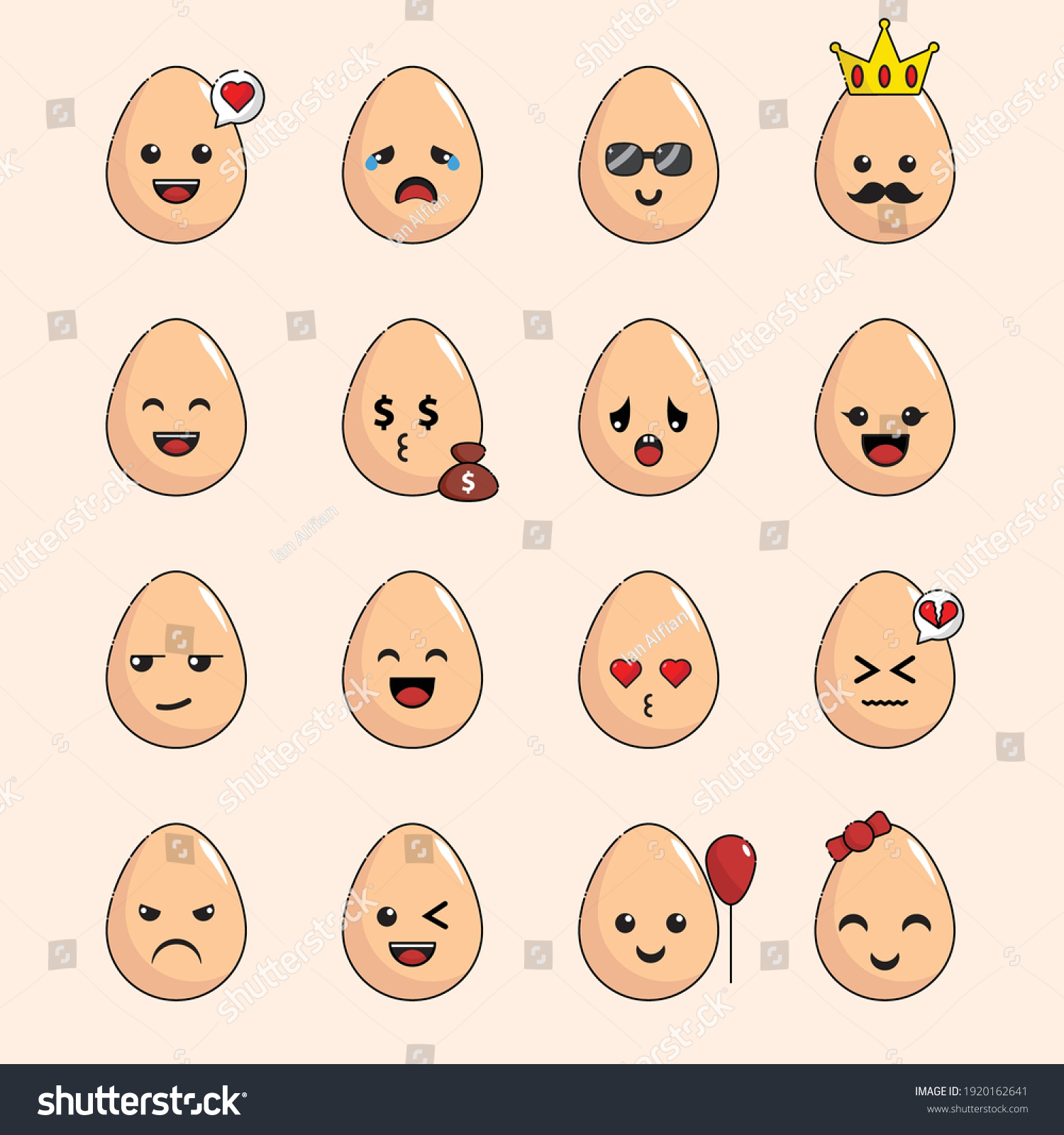 cute eggs mascot character logo - Royalty Free Stock Vector 1920162641 ...