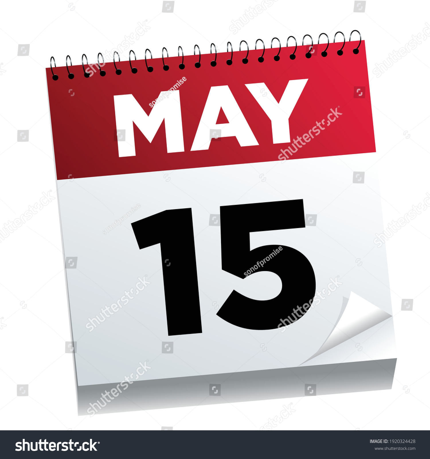 May 15th on a calendar page illustrated. Royalty Free Stock Vector