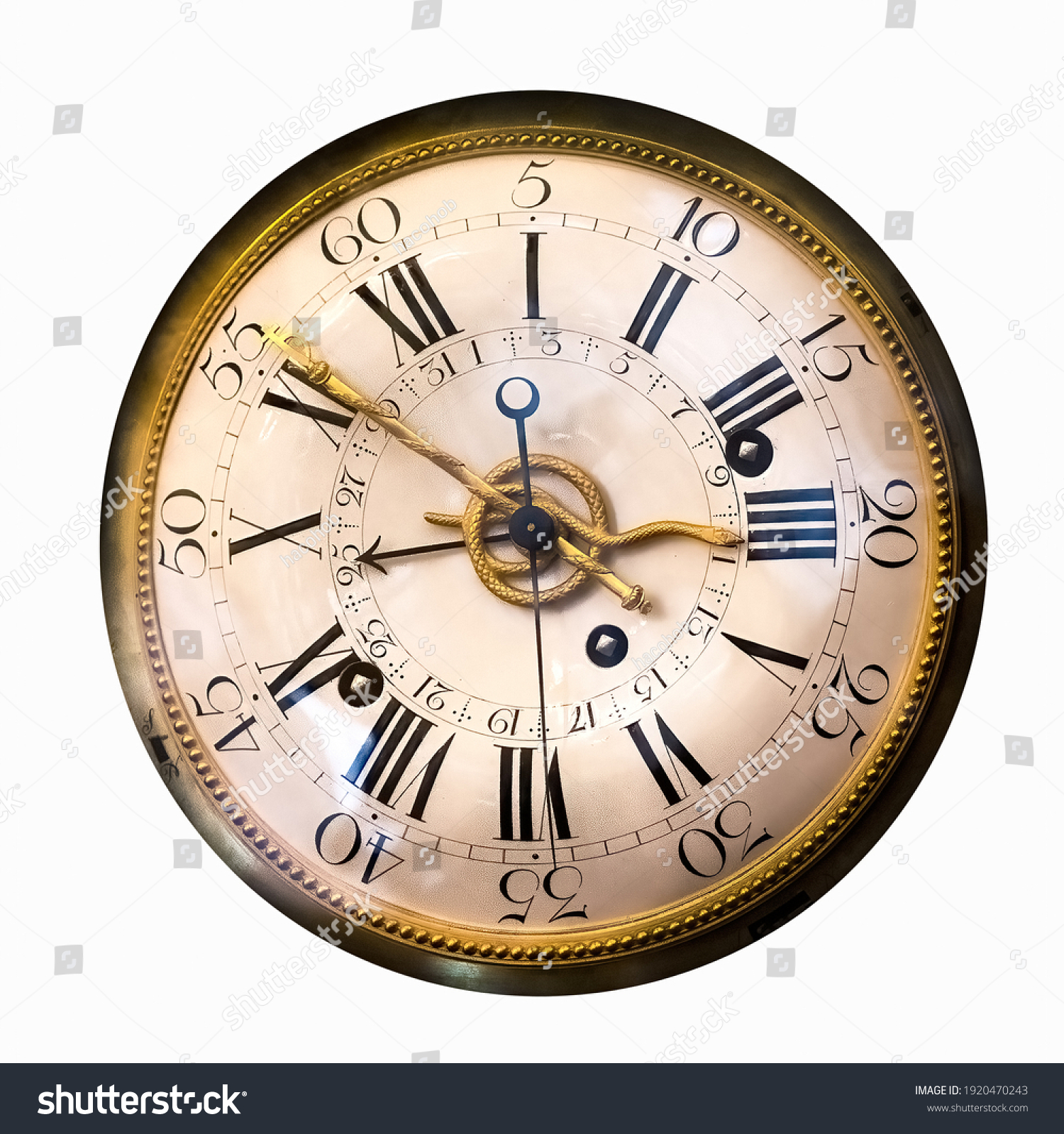Antique clock face of the ancient watch. #1920470243