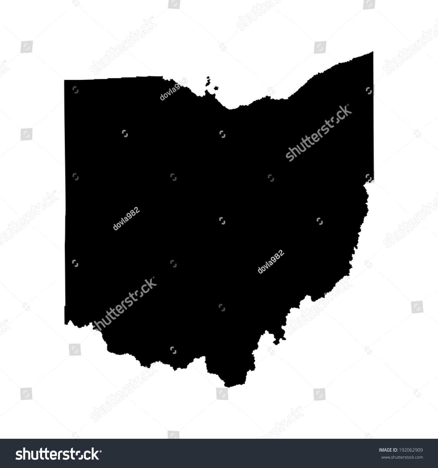 Ohio vector map silhouette isolated on white - Royalty Free Stock ...