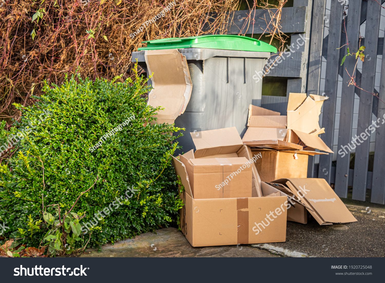 Excess cardboard packaging waste as a result of increased postal deliveries as a result of the COVID-19 pandemic #1920725048