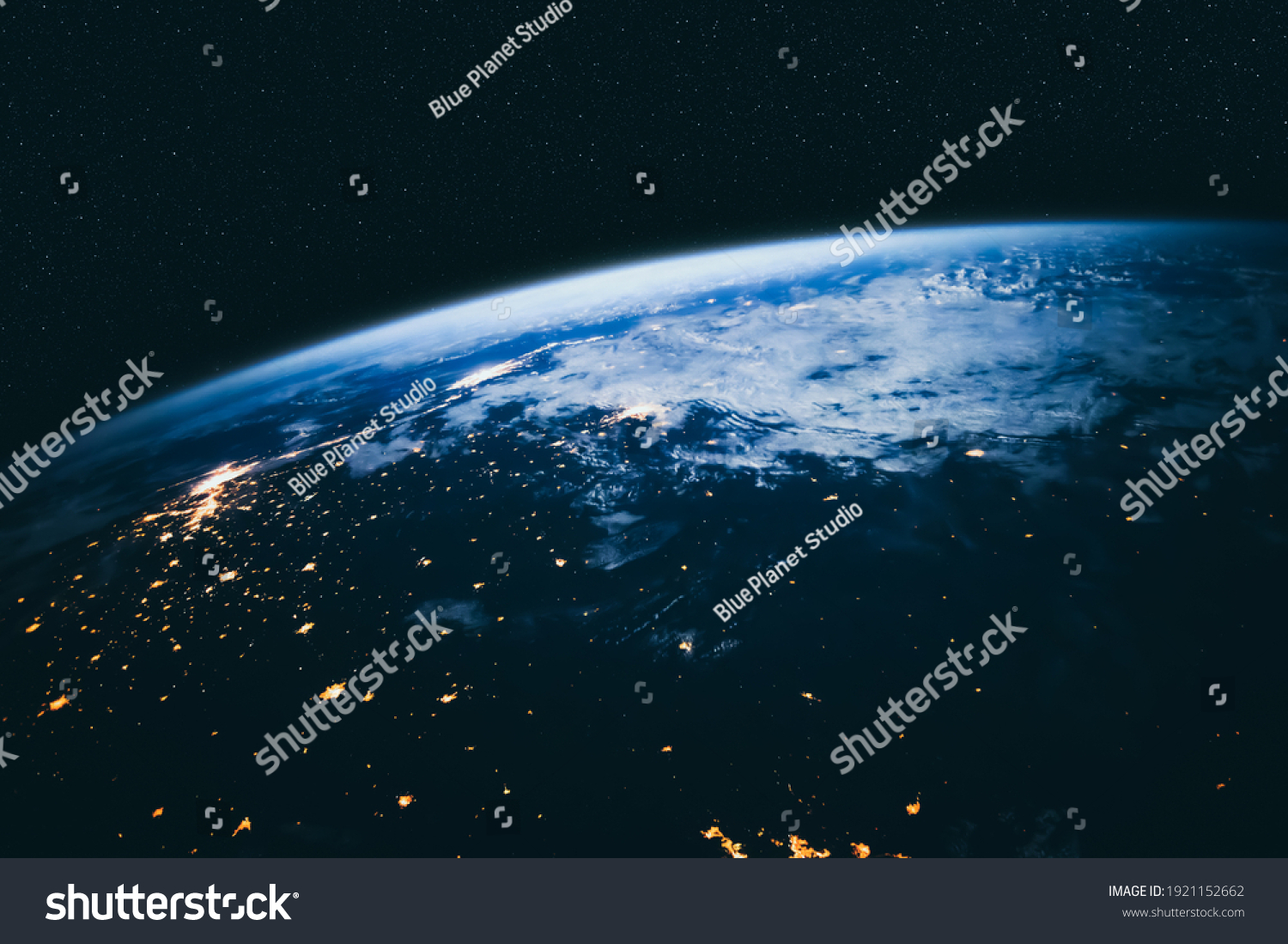 Planet earth globe view from space showing realistic earth surface and world map as in outer space point of view . Elements of this image furnished by NASA planet earth from space photos. #1921152662