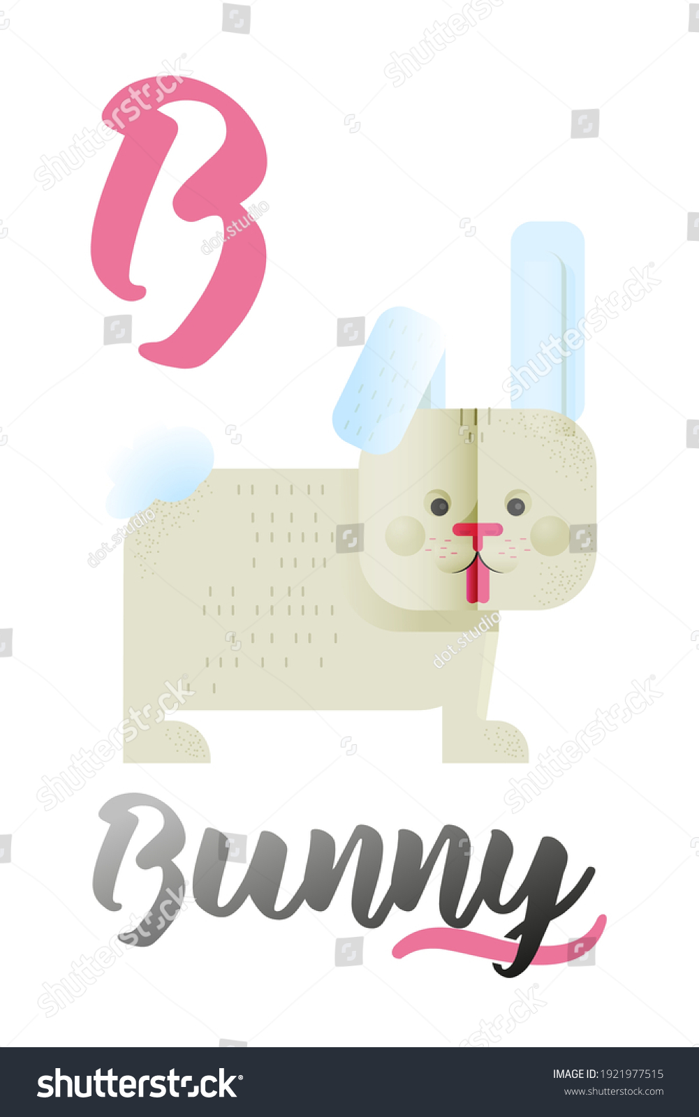 Letter B Is For Bunny. ABC Illustrations With - Royalty Free Stock ...