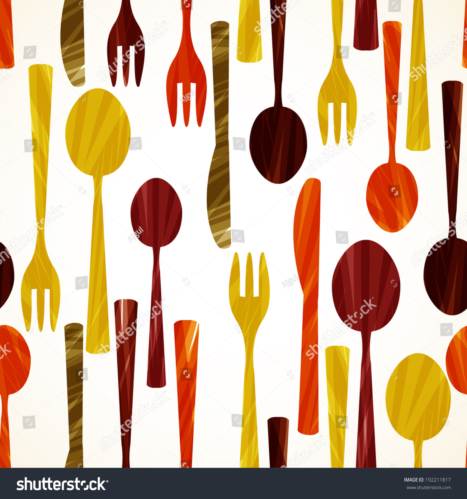 Seamless pattern with flatware. Vector Illustration.  #192211817