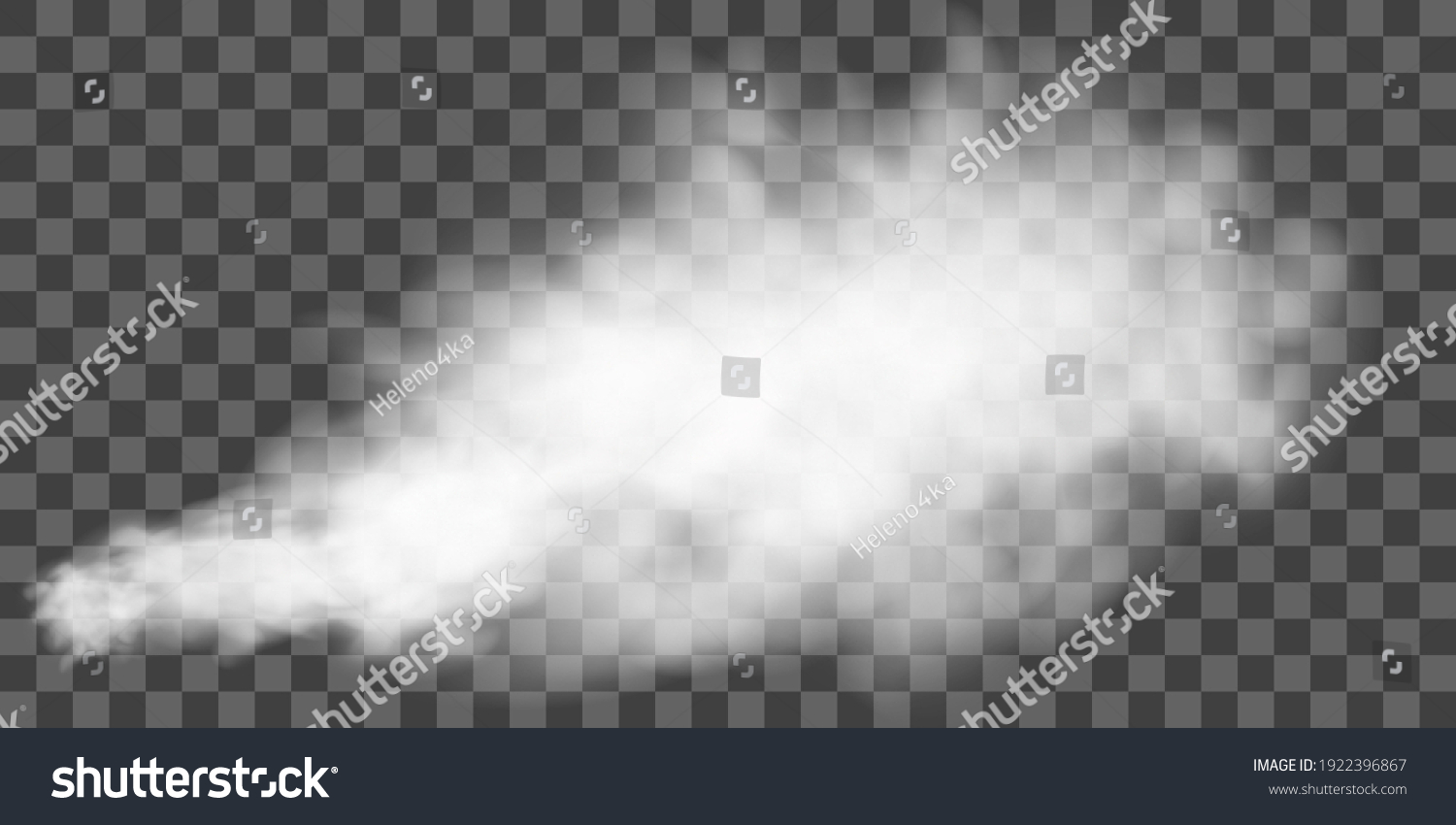 White smoke puff isolated on transparent background.. PNG. . Vector illustration #1922396867