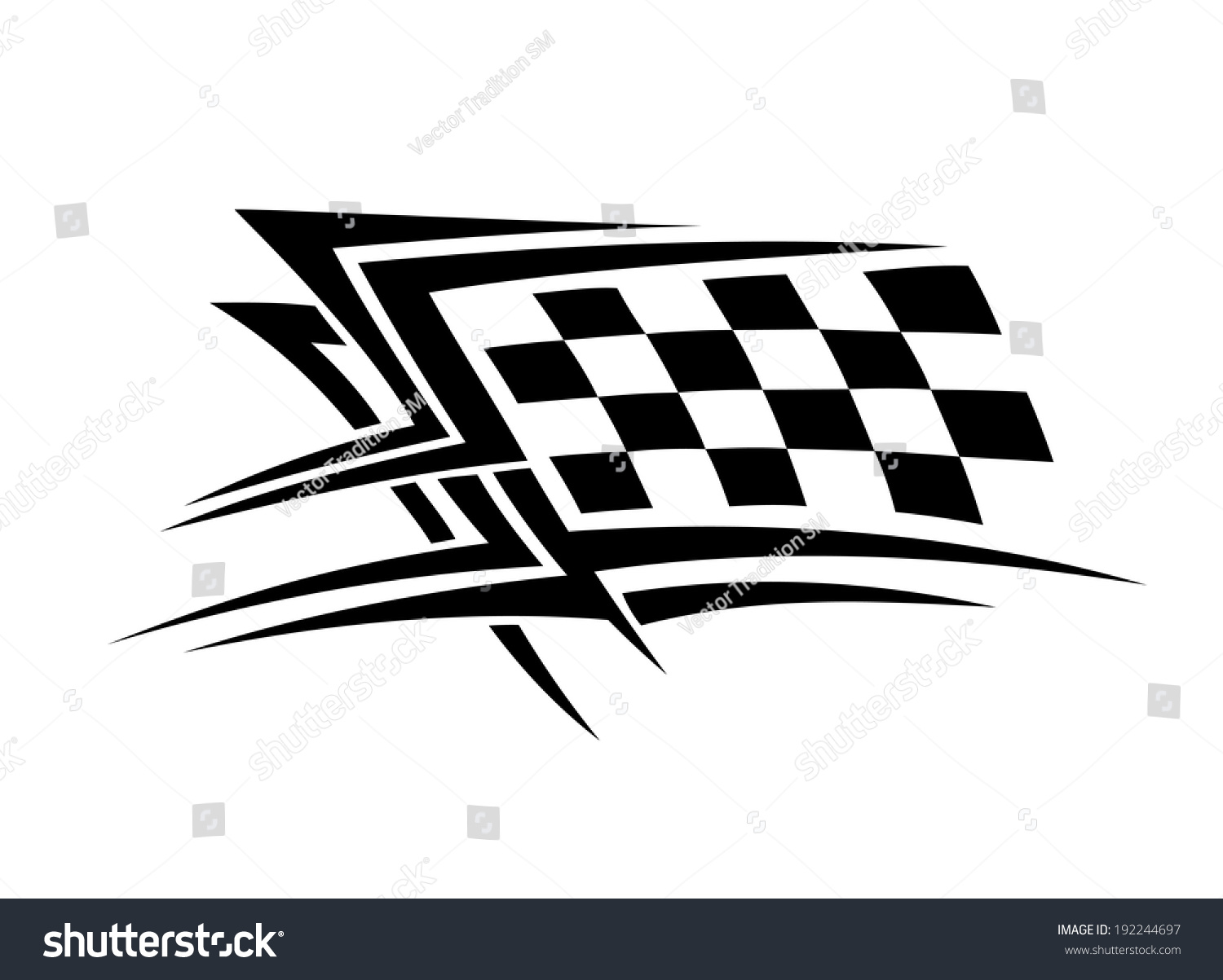Racing sports tattoo symbol. Vector version also available in gallery #192244697