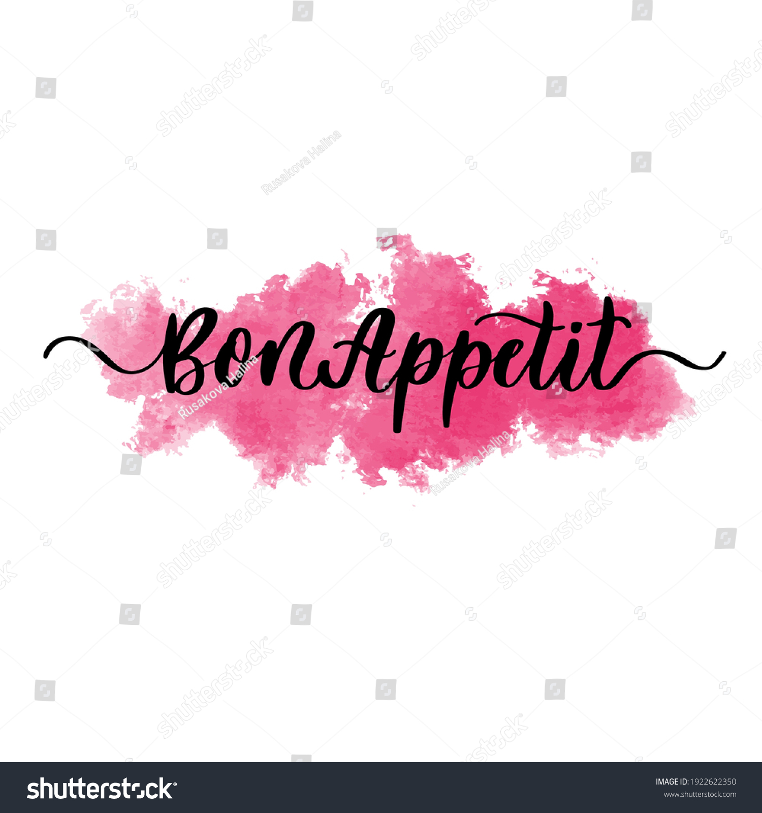 Bon Appetit - hand drawn calligraphy inscription - Royalty Free Stock ...