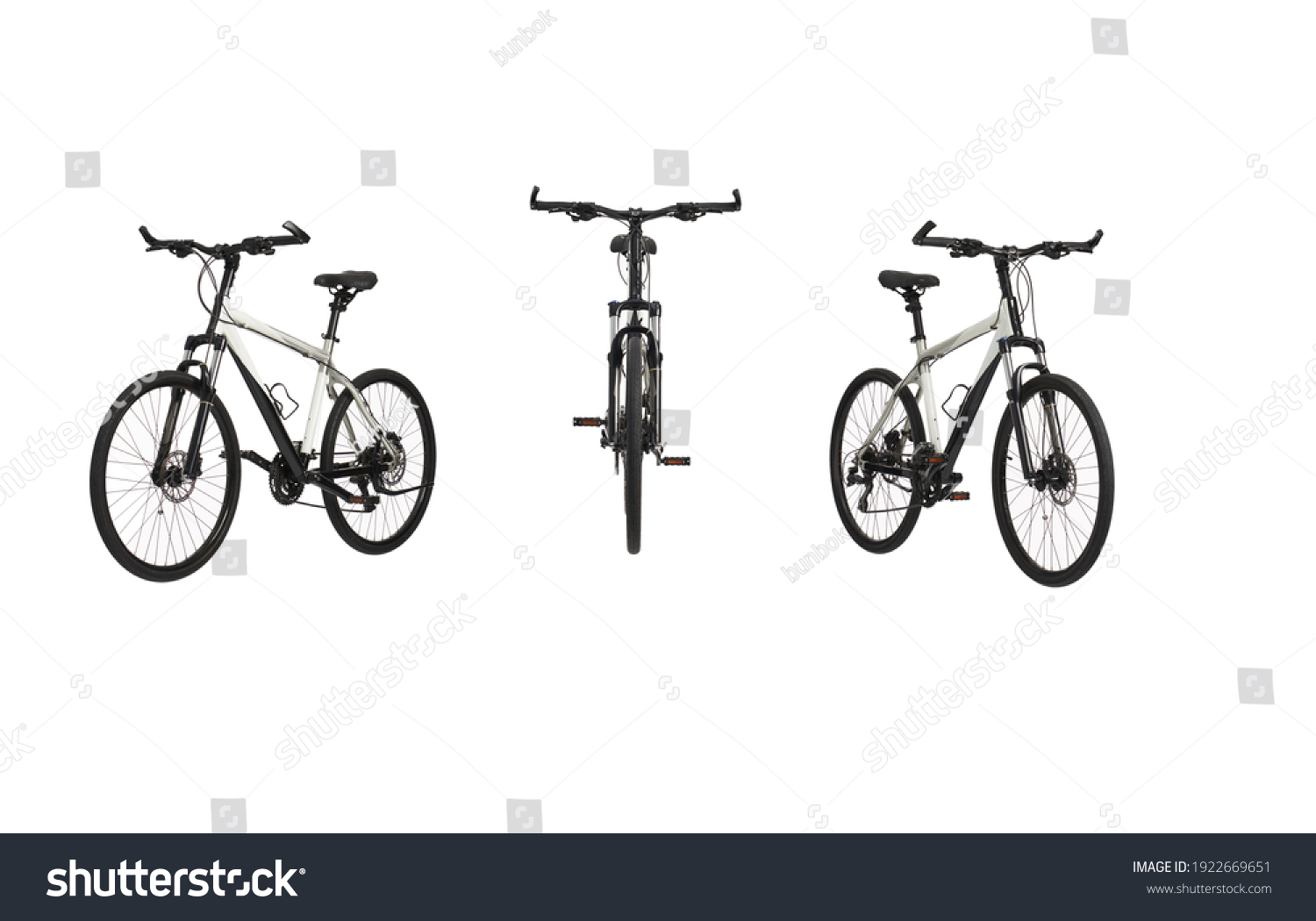 A white mountain bike isolated before white background.Many choices for shooting angle #1922669651