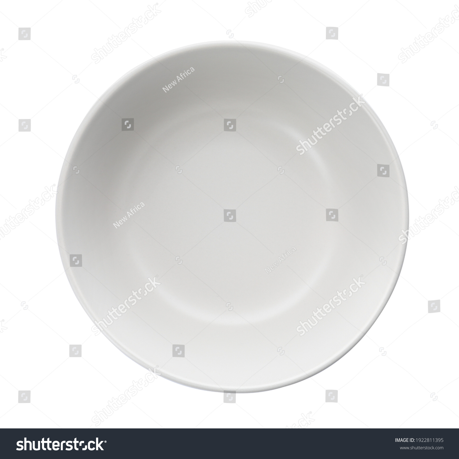 Clean empty ceramic bowl isolated on white, top view #1922811395