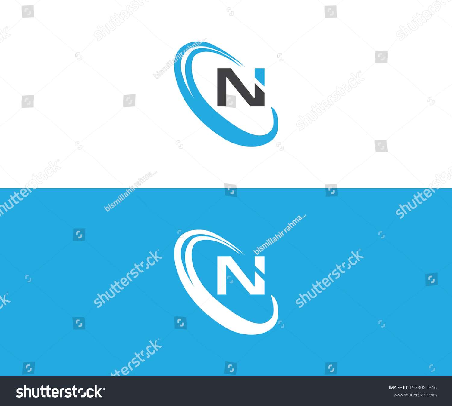 Abstract Letter N Logo Sphere Logo - Royalty Free Stock Vector ...