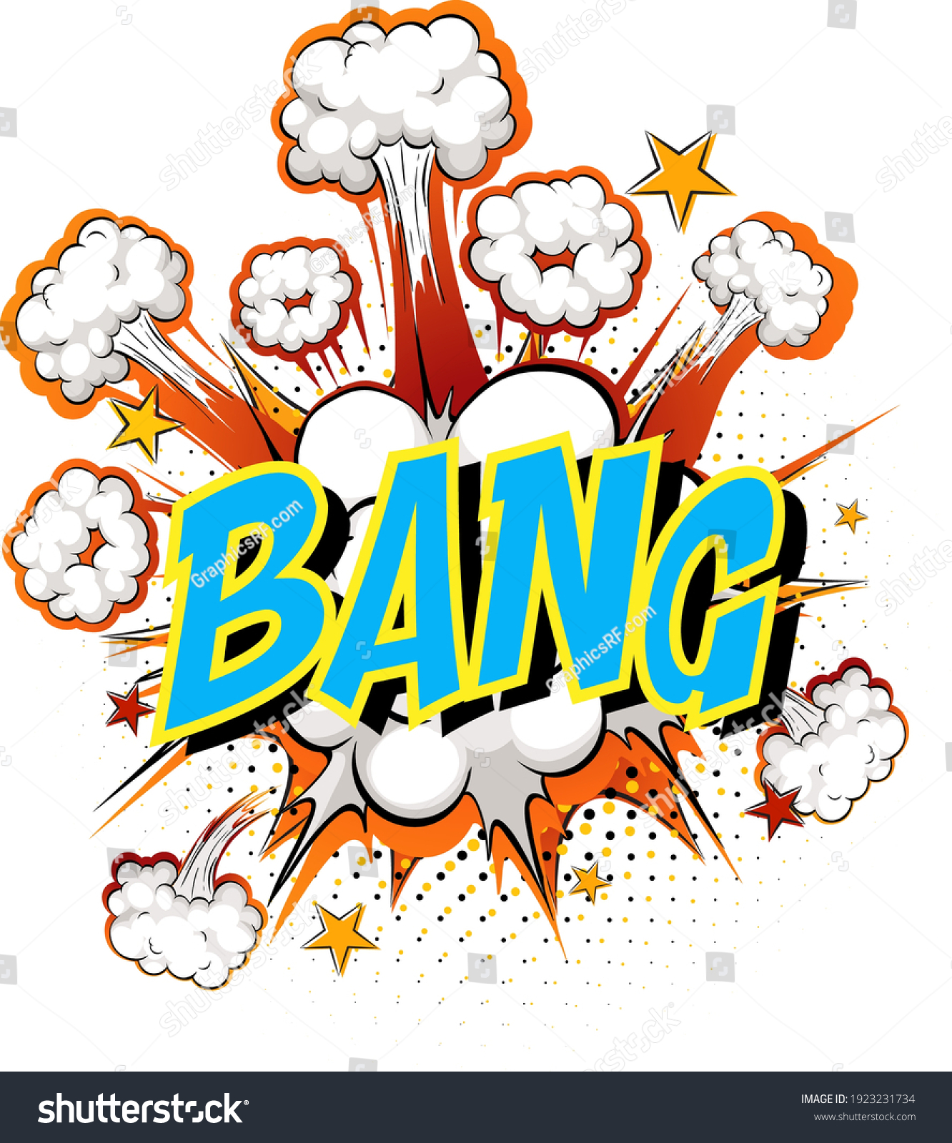 Word Bang on comic cloud explosion background - Royalty Free Stock ...