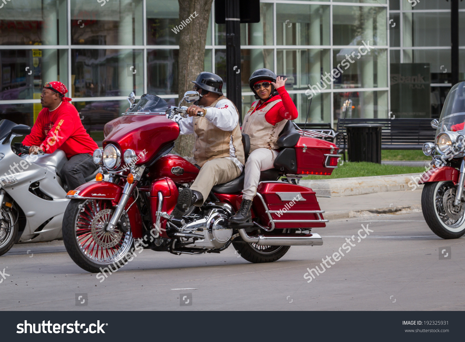 Madison, Wisconsin - May 10 : Motorcycle rally in the state capitol of Wisconsin for "motorcycle awareness month" , May 10 2014 in Madison Wisconsin #192325931