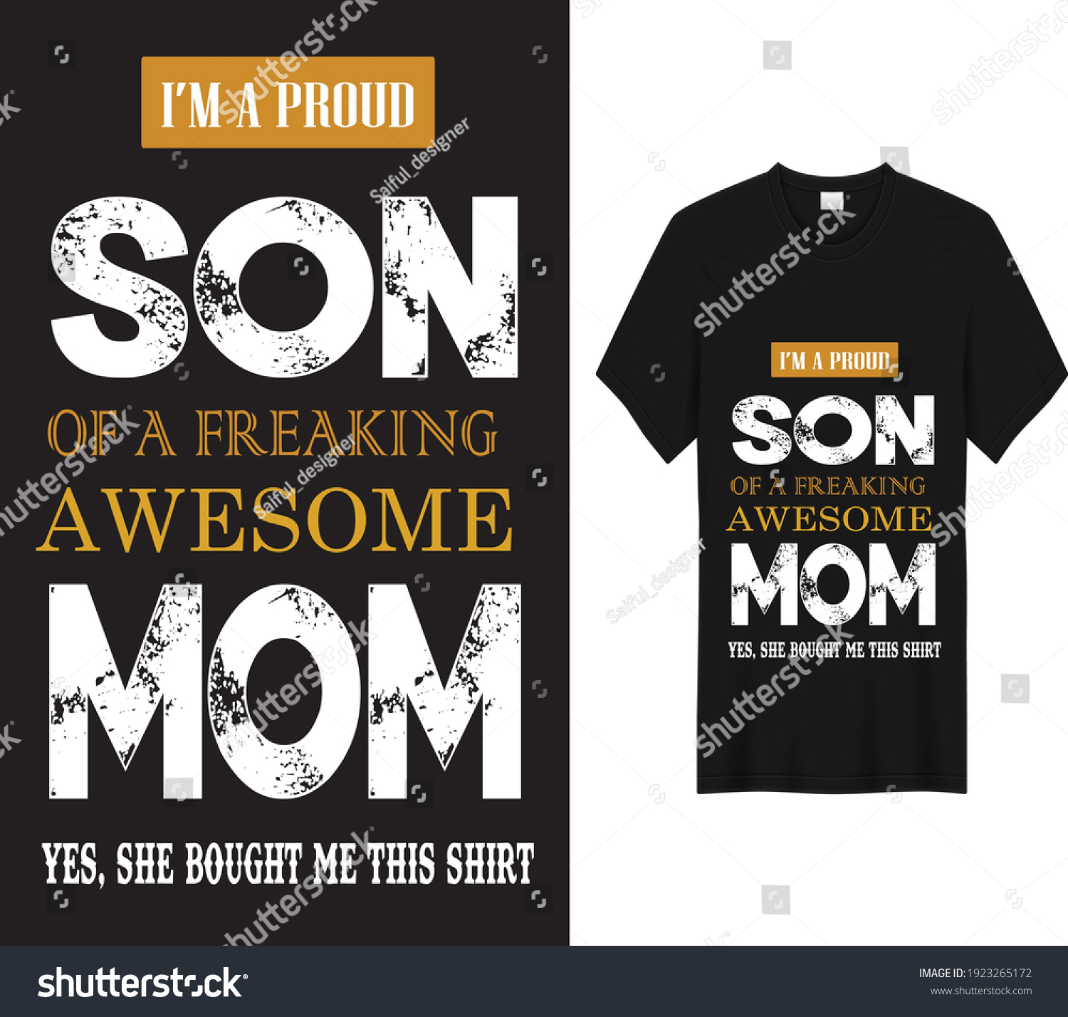 I Am A Proud Son Of A Freaking Mom T Shirt Royalty Free Stock Vector