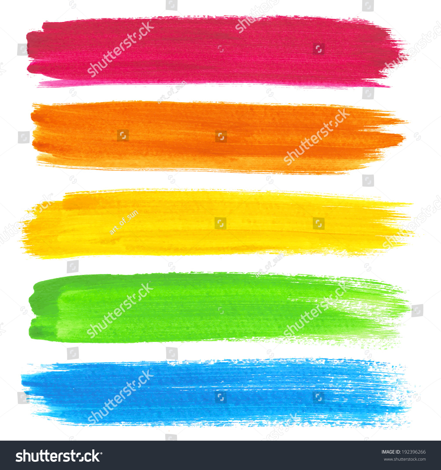 Colorful vector watercolor brush strokes #192396266