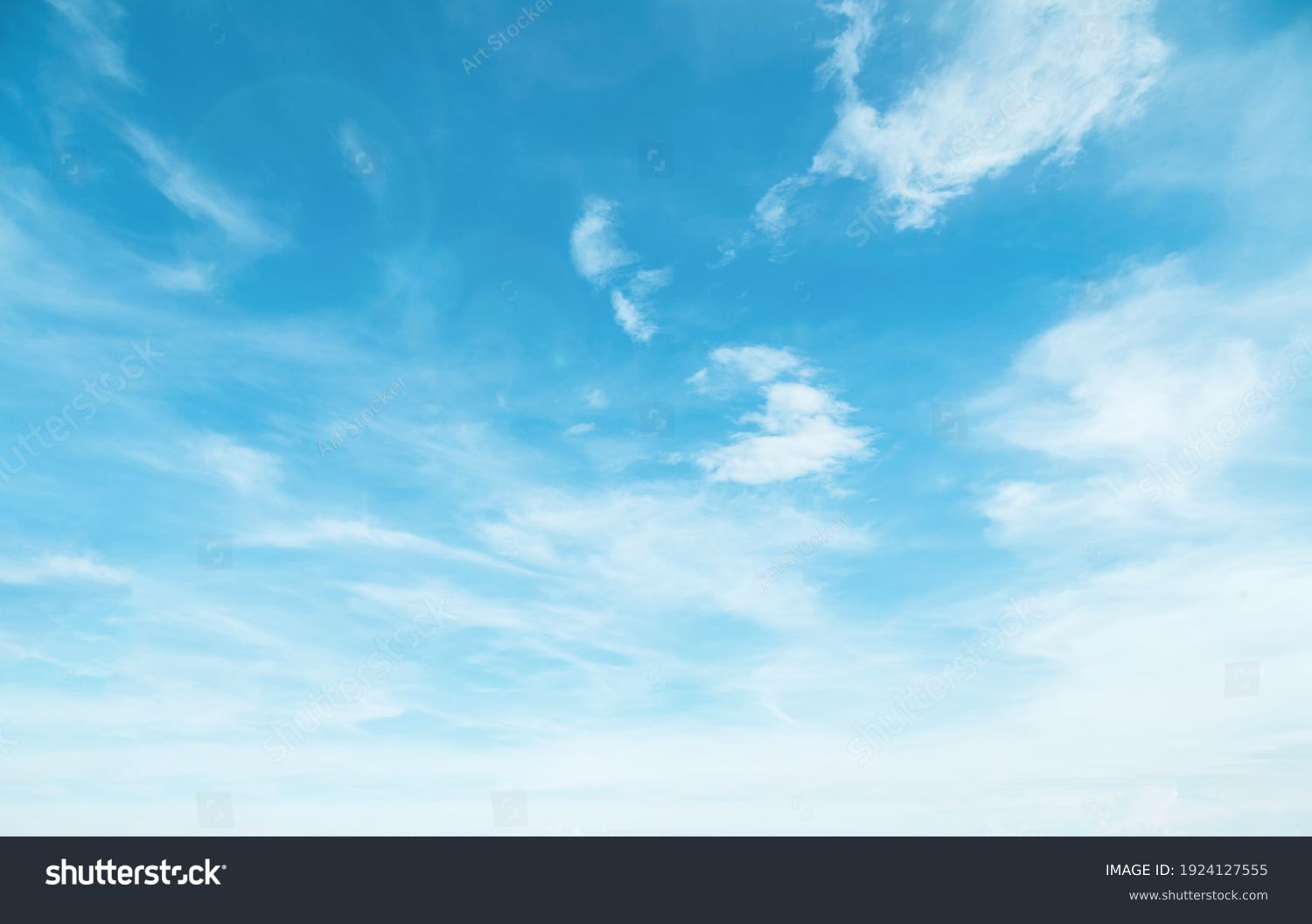 Summer blue sky cloud gradient light white background. Beauty clear cloudy in sunshine calm bright winter air bacground. Gloomy vivid cyan landscape in environment day horizon skyline view spring wind #1924127555