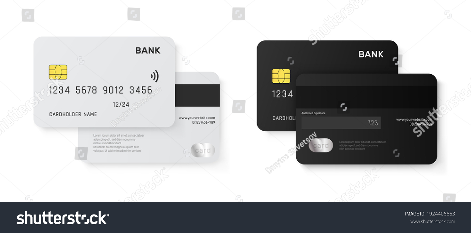 Set of Credit Cards vector mockups isolated on white background.  #1924406663